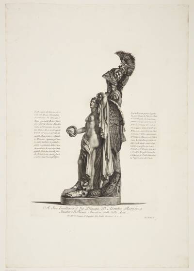 Marmortrofæ med sejrsgudinde fra Vatikanet, fundet nær Cornazzano af Gavin Hamilton i 1772
