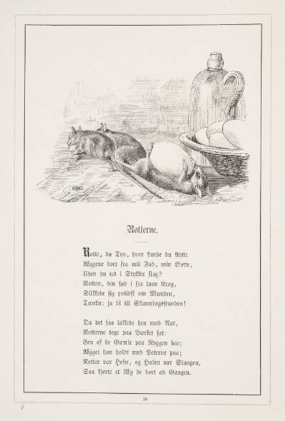 Rotterne. Illustration til H.V. Kaalund, "Fabler for Børn"