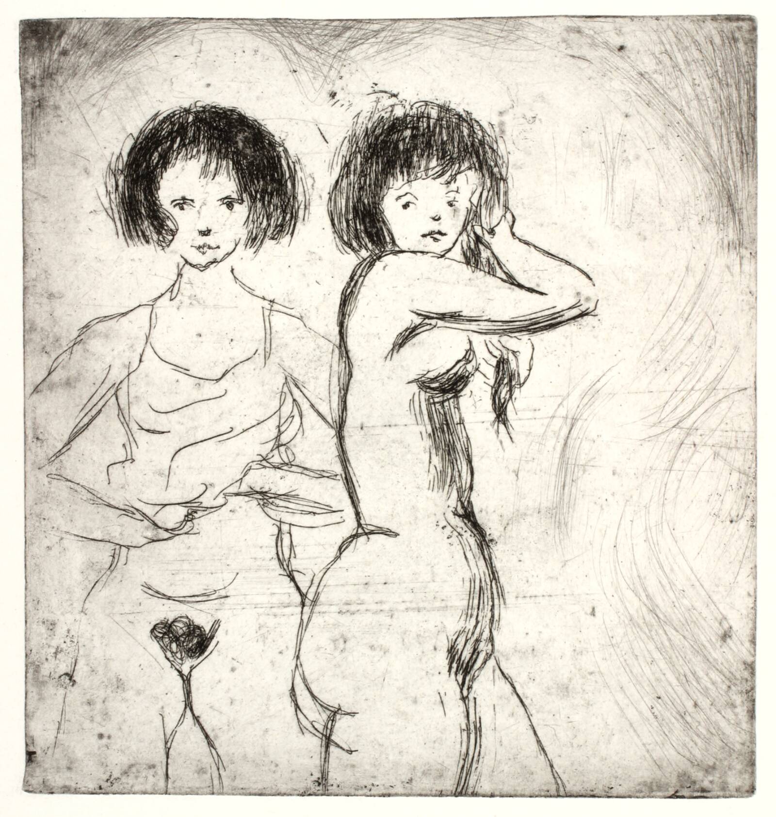 To piger, som gør toilette, Kaj Ejstrup, 1930-1939