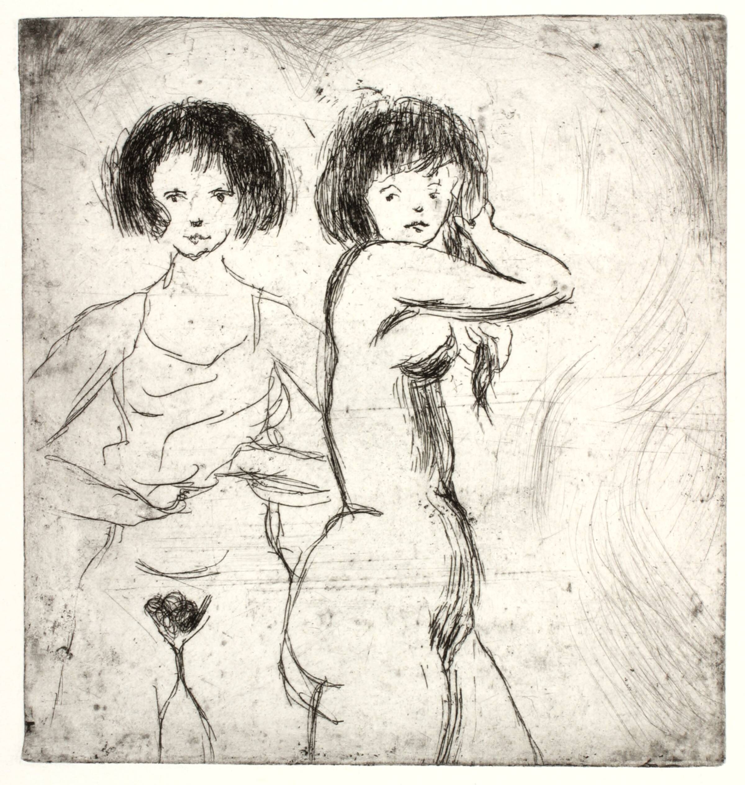 To piger, som gør toilette, Kaj Ejstrup, 1930-1939