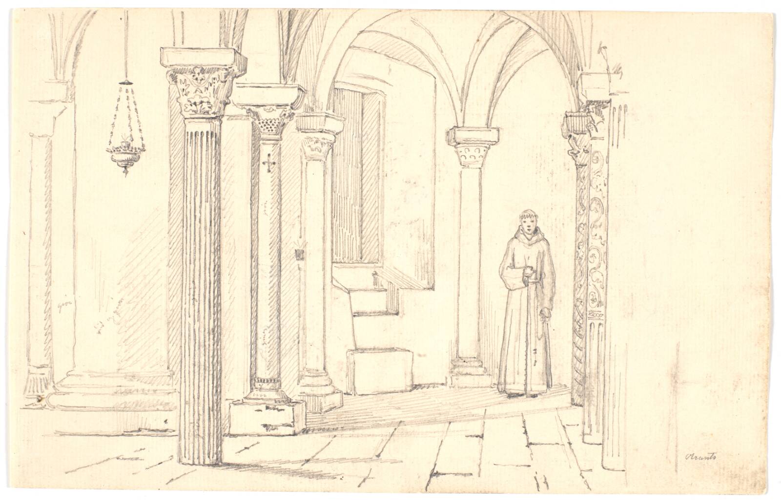 Domkirkens krypt, Otranto, Martinus Rørbye, 1835