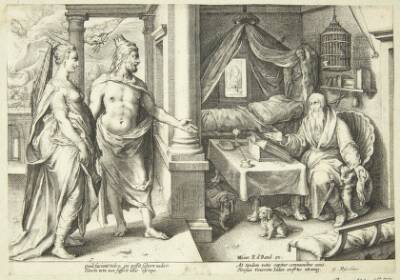 Jupiter og Juno konsulterer Teiresias