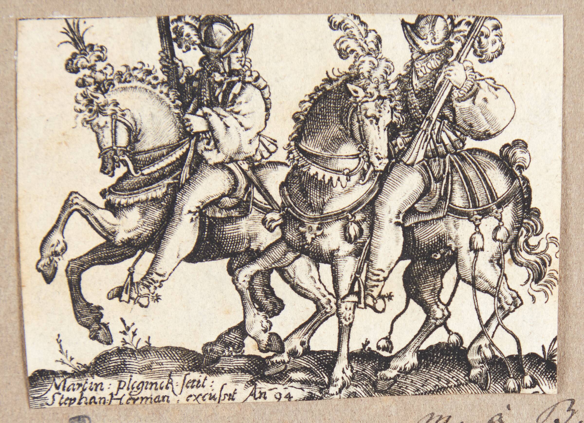 To musketerer til hest, Martin Pleginck, 1594