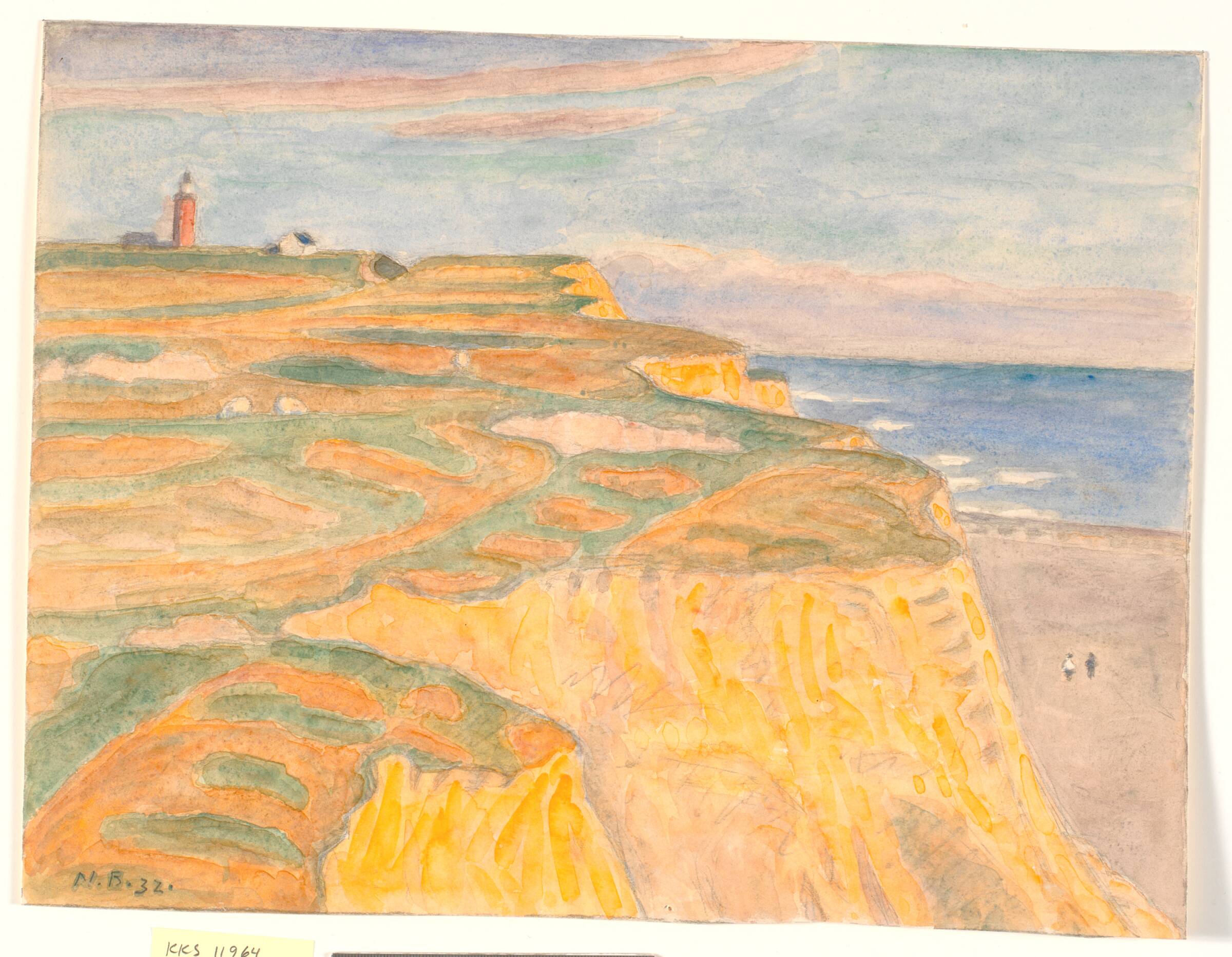 Skrænterne og fyret ved Bovbjerg, Niels Bjerre, 1932