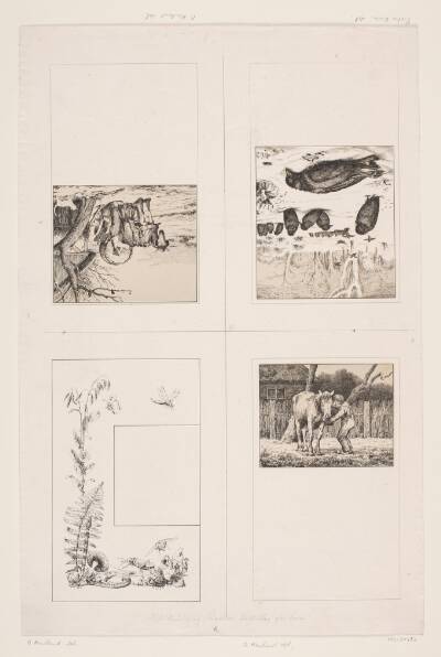 Illustrationer til "Billedbog for børn. Tegnet af Otto Haslund og Pietro Krohn med Vers af J. Krohn"