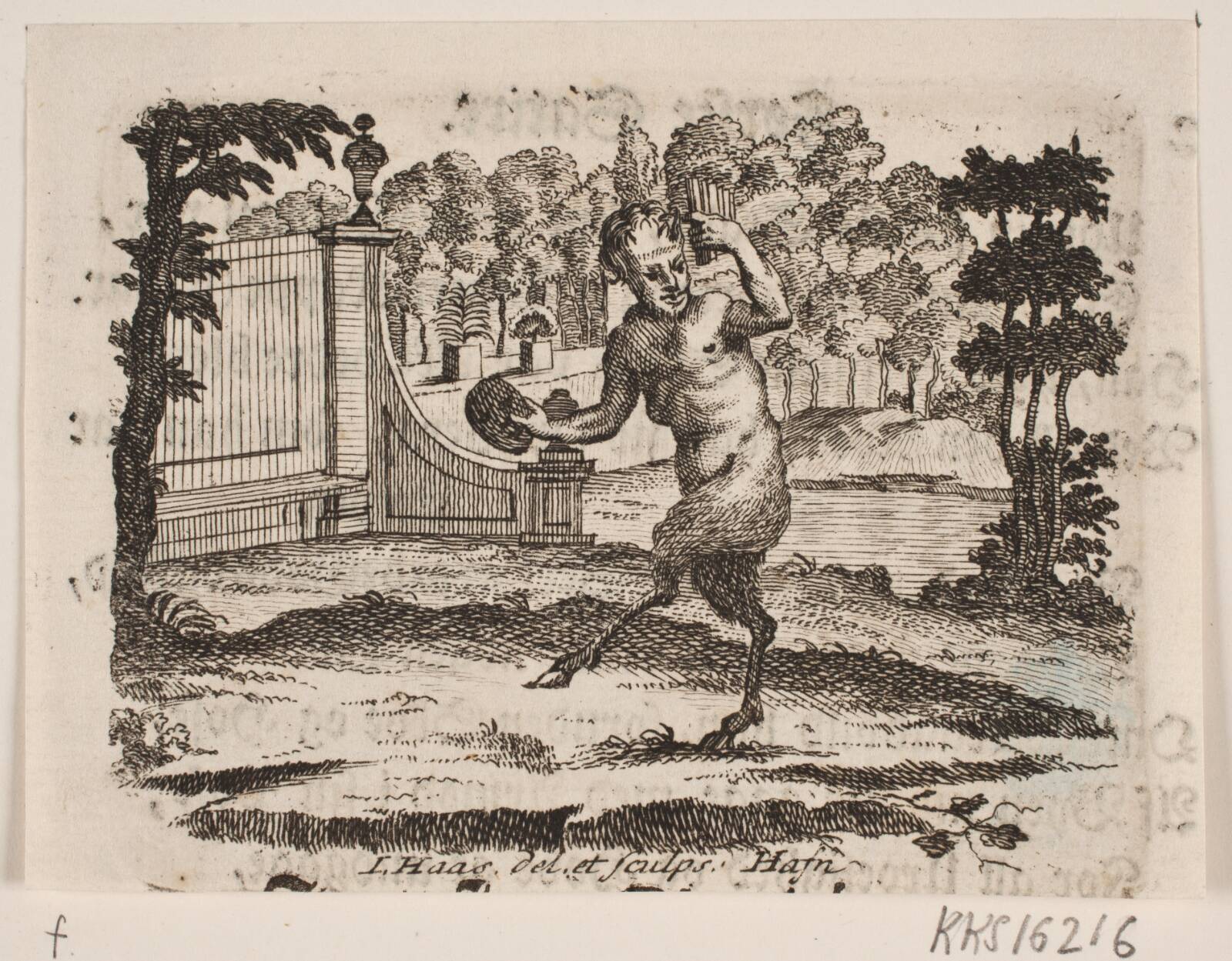 Vignet med satyr, Jonas Haas, 1757