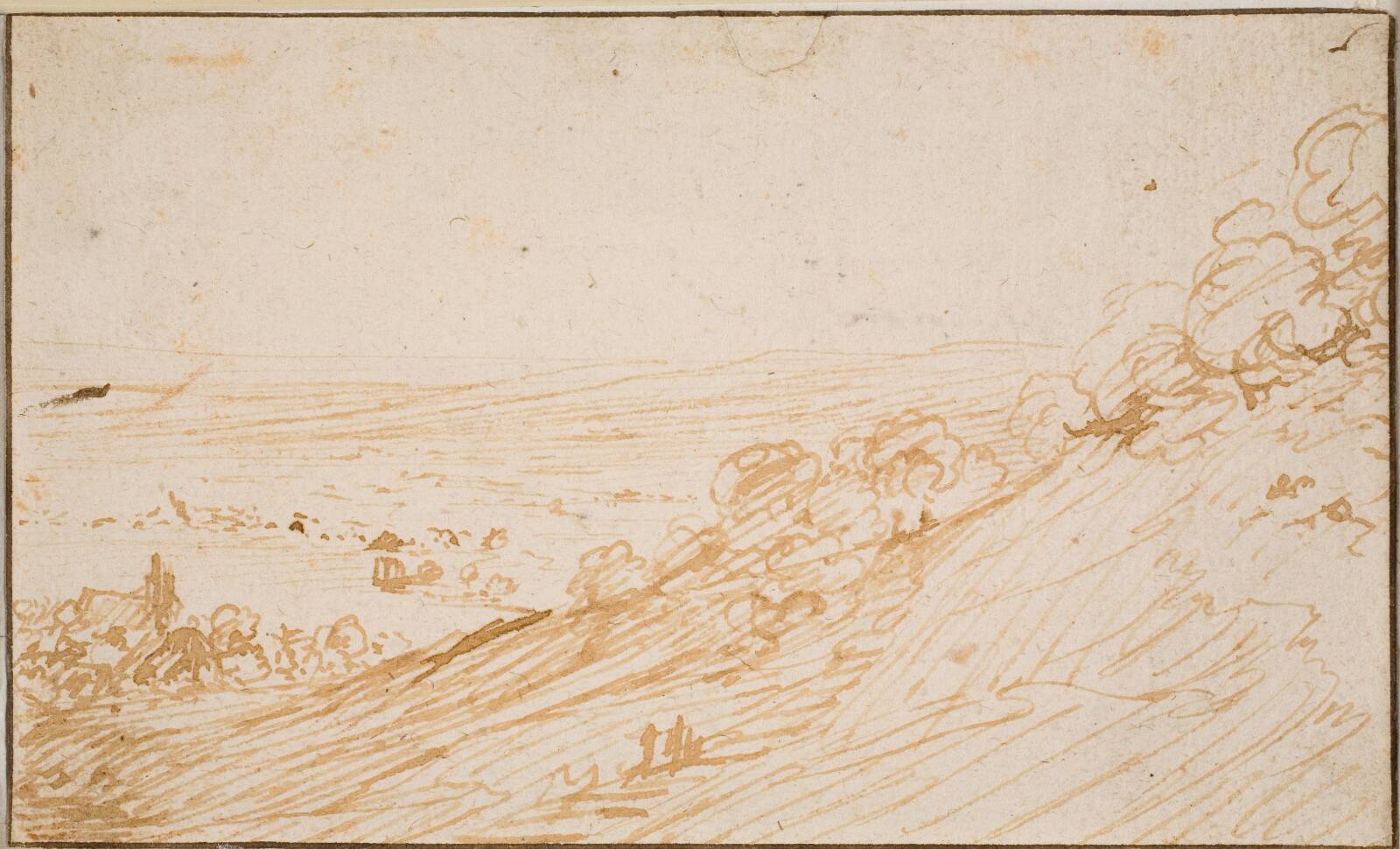 Landskab med skråning, Hendrick Goudt, 1585-1630