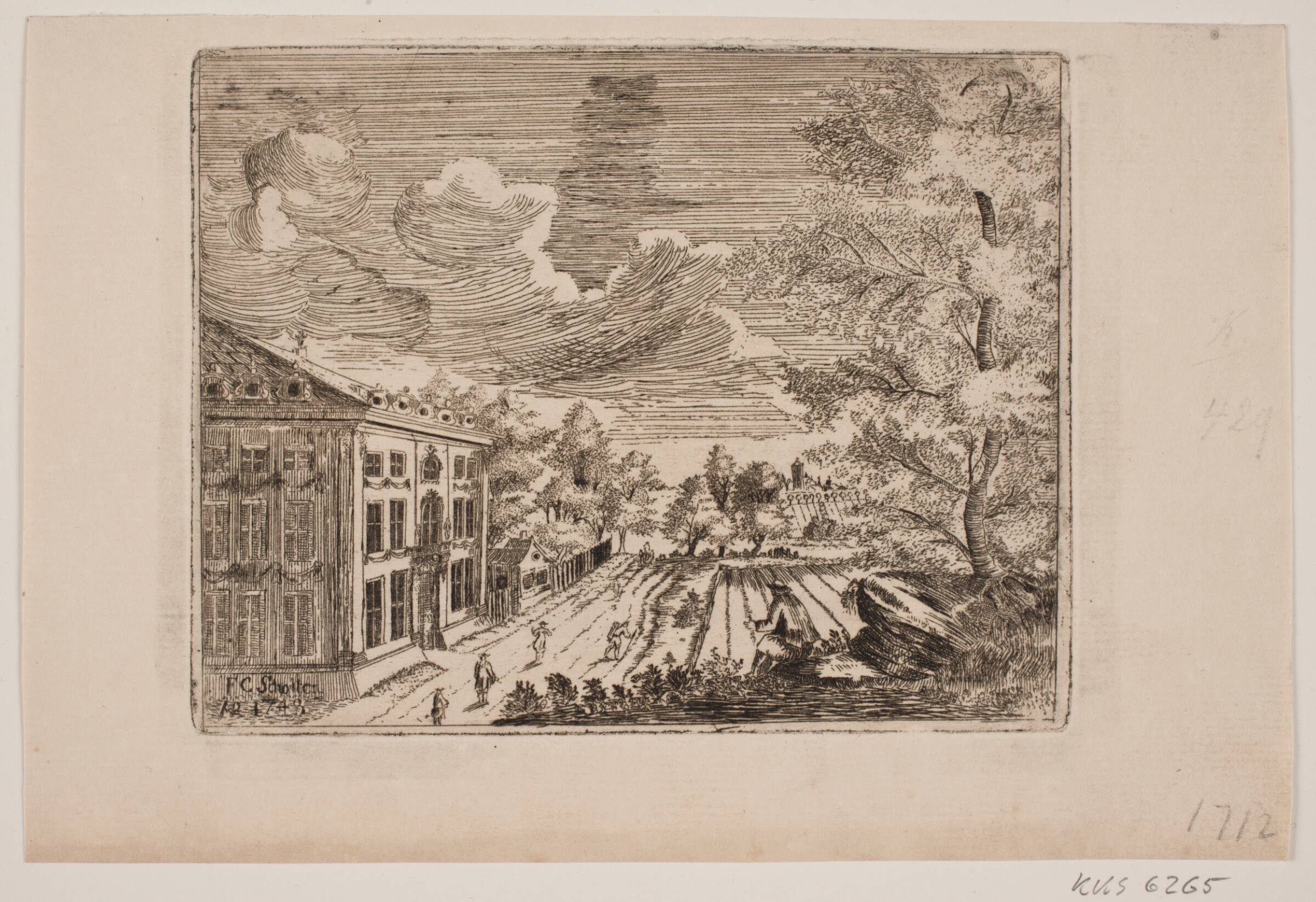 Et slot, F.C. Scholten, 1743