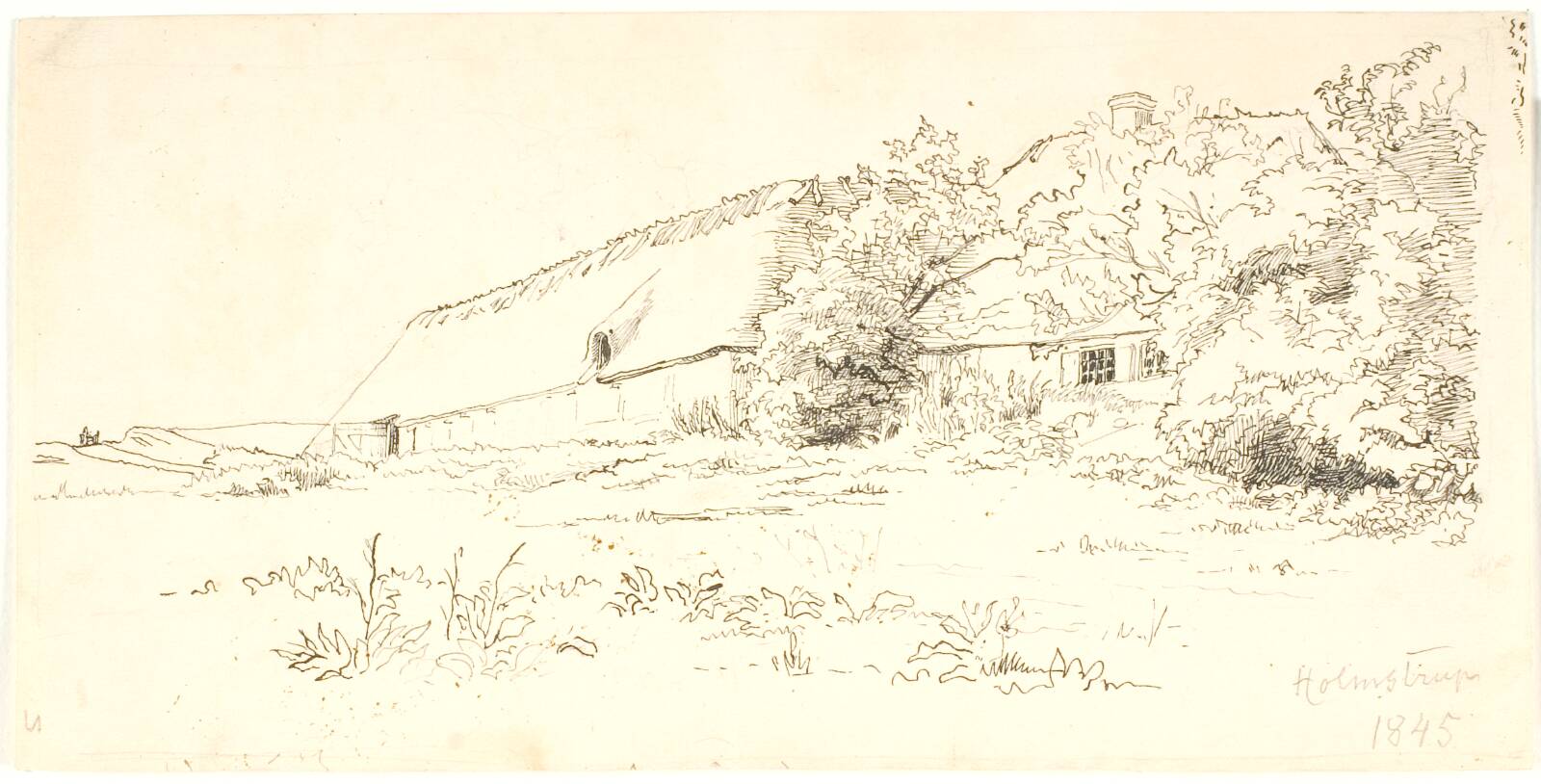 Bondehus. Holmstrup, Lorenz Frølich, 1845