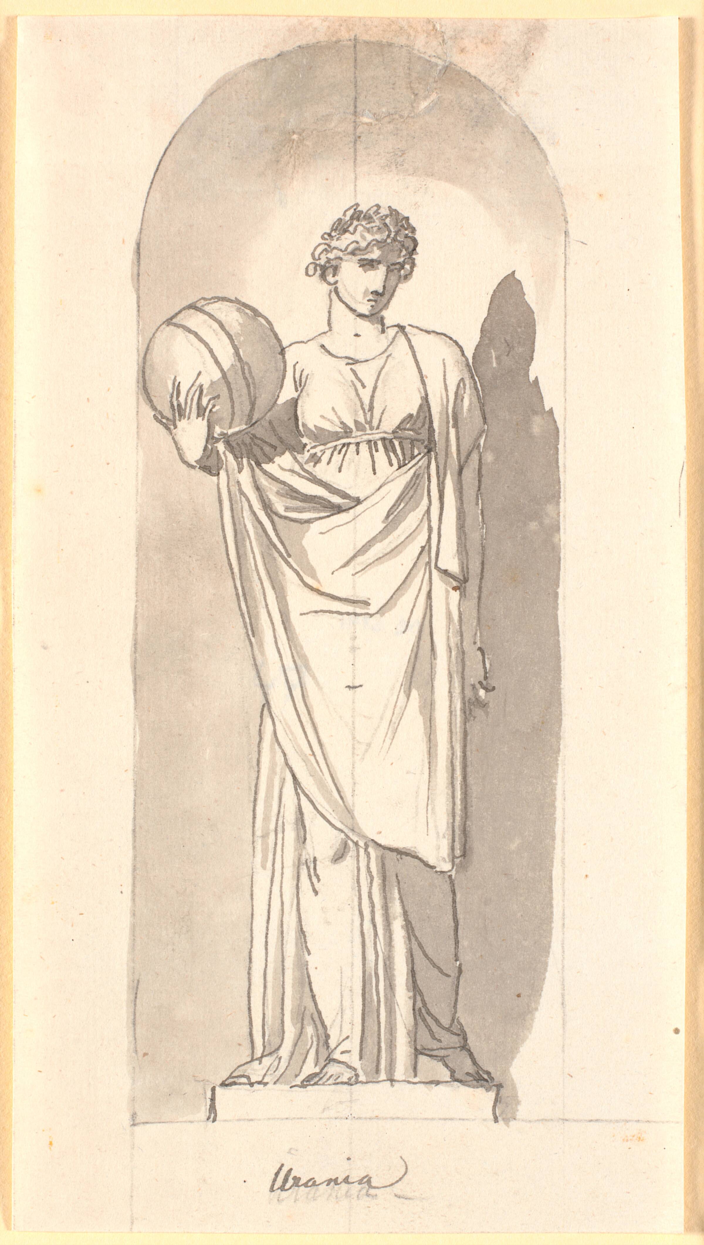 Urania som statue i en niche, Nicolai Abildgaard, 1743-1809
