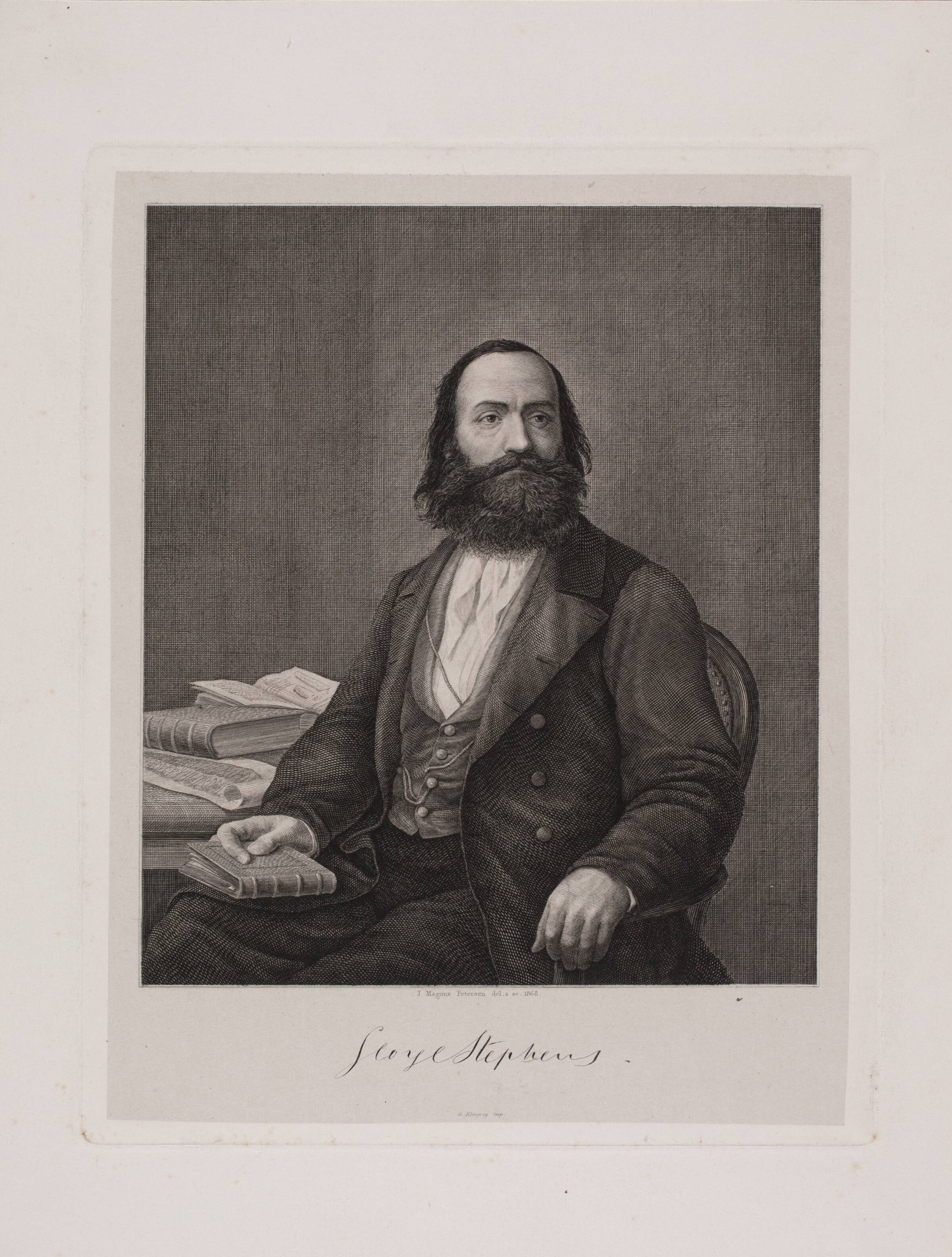 George Stephens, Julius Magnus-Petersen, 1868