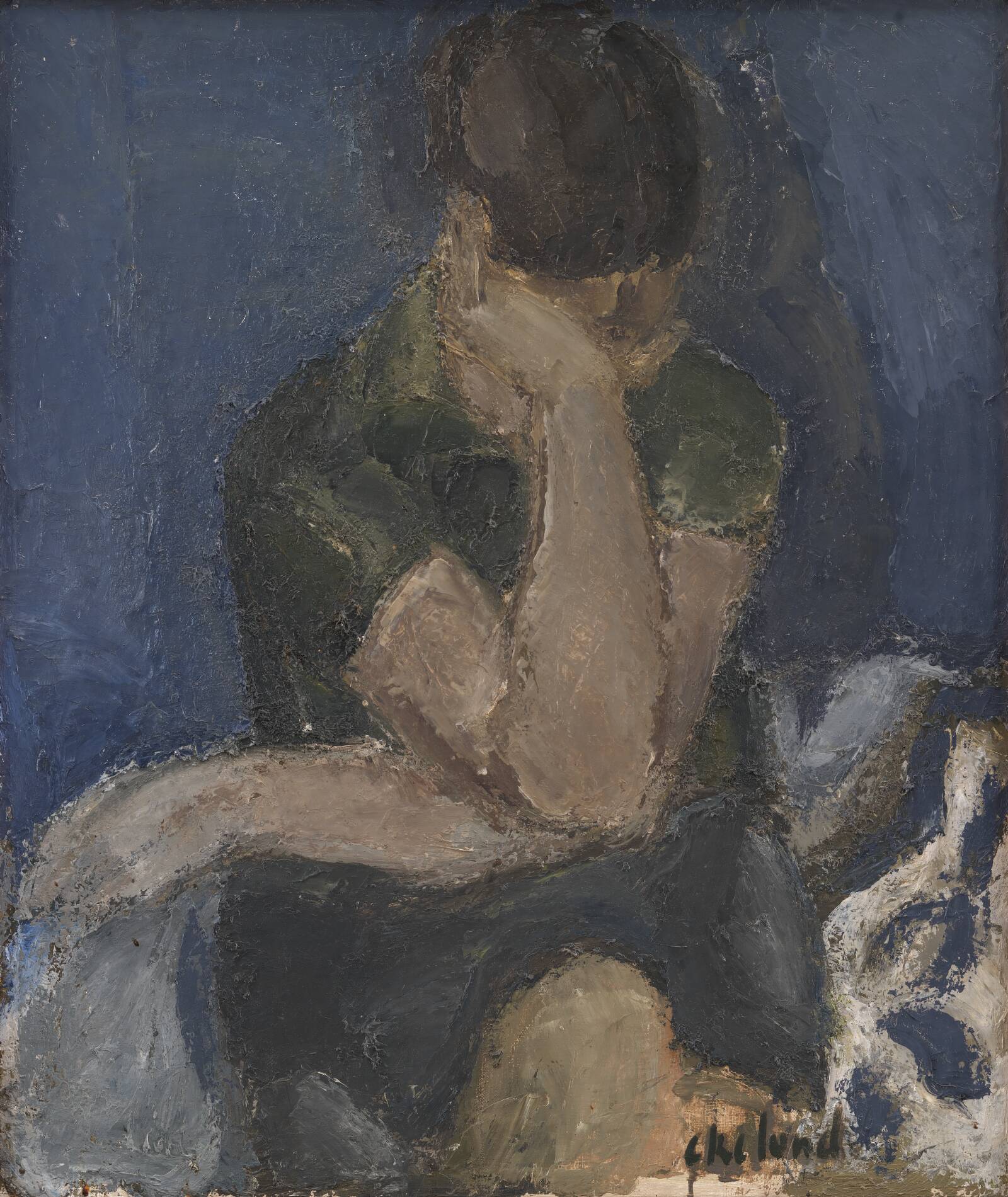 Siddende pige, Poul Ekelund, 1956