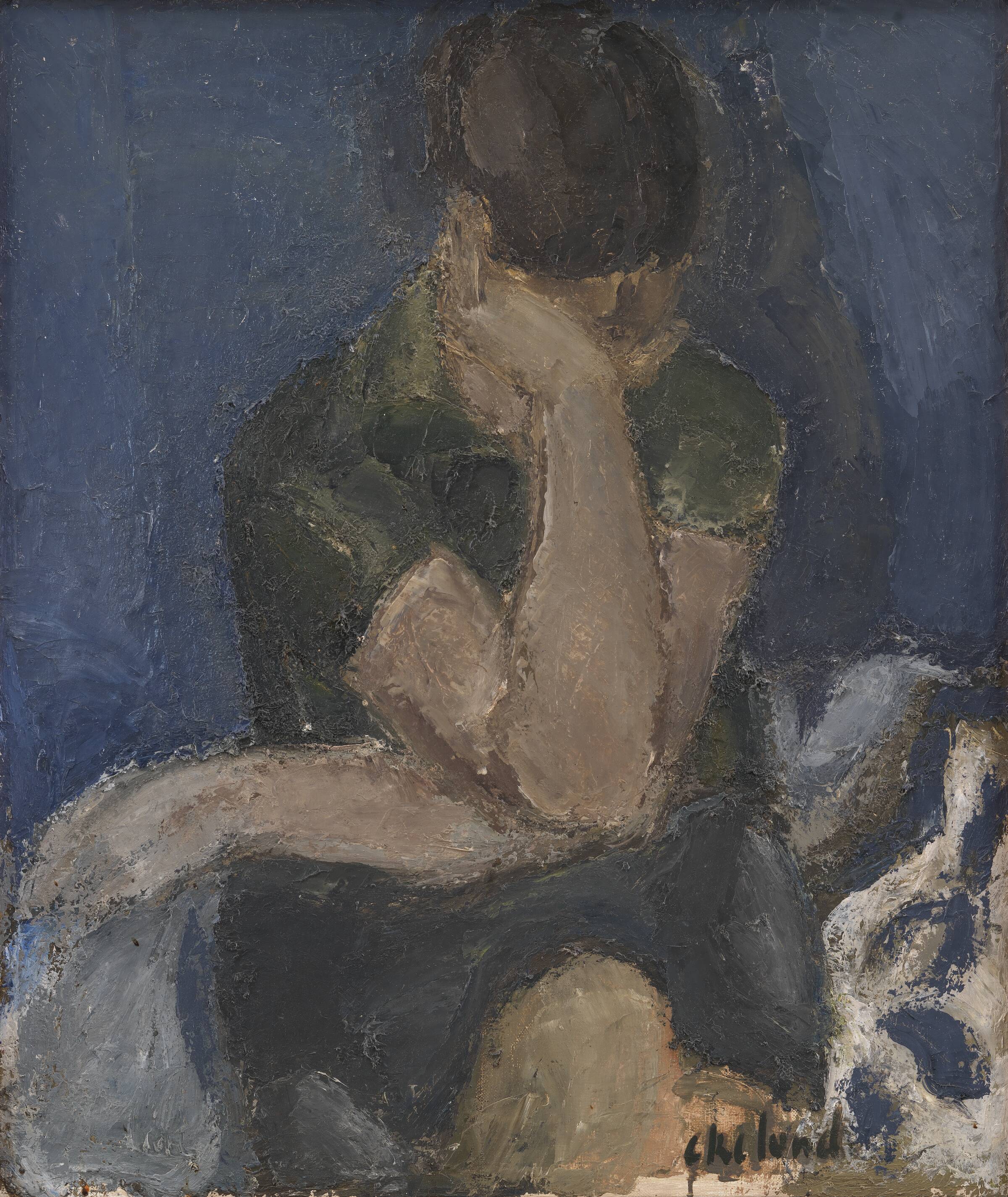 Siddende pige, Poul Ekelund, 1956