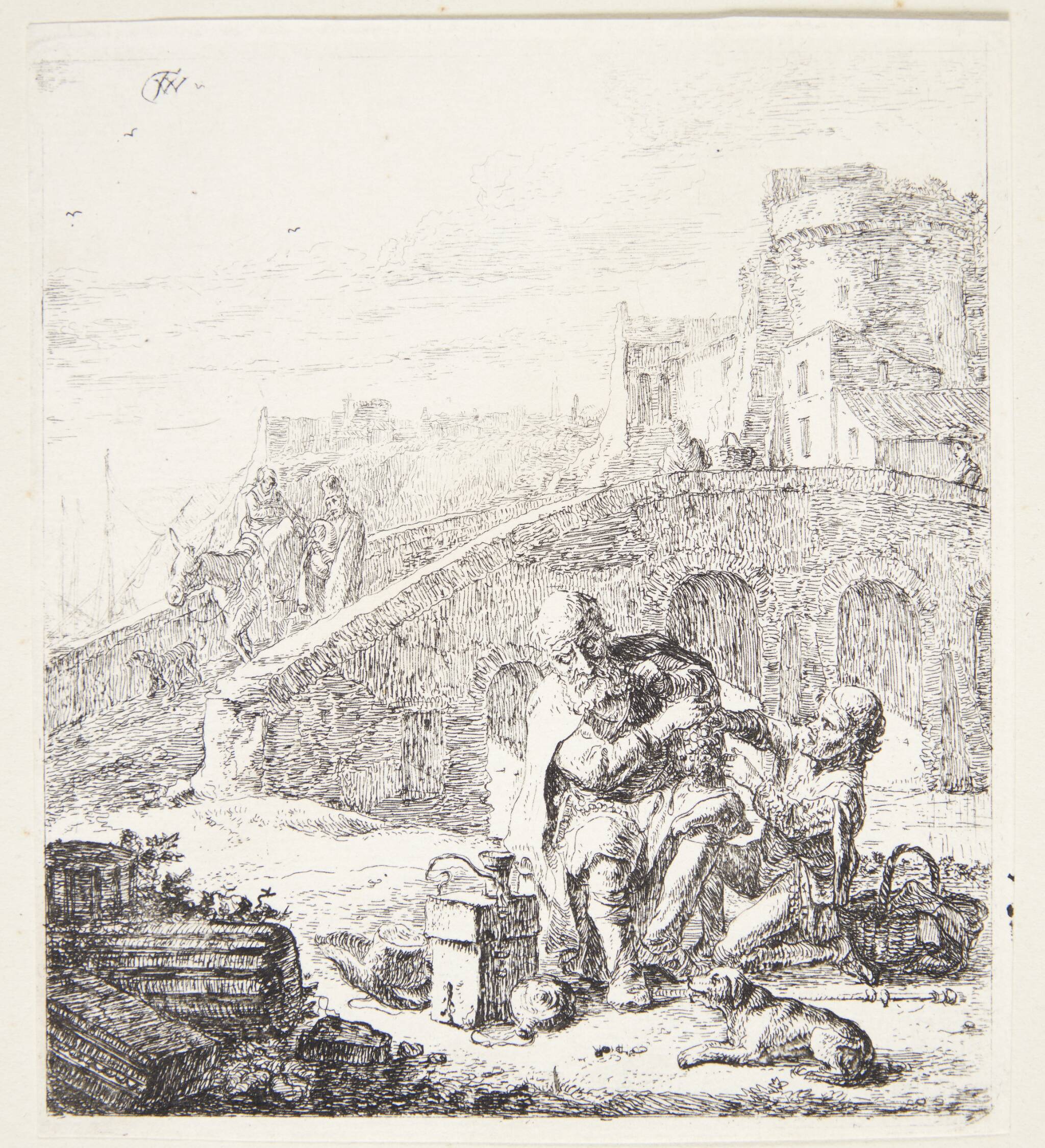 Lazarillo stjæler druer fra den blinde tigger