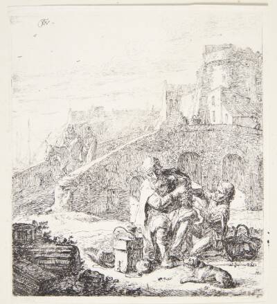 Lazarillo stjæler druer fra den blinde tigger