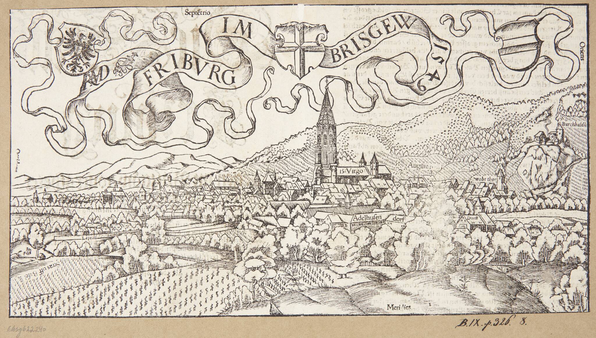 Kort over Freiburg im Breisgau