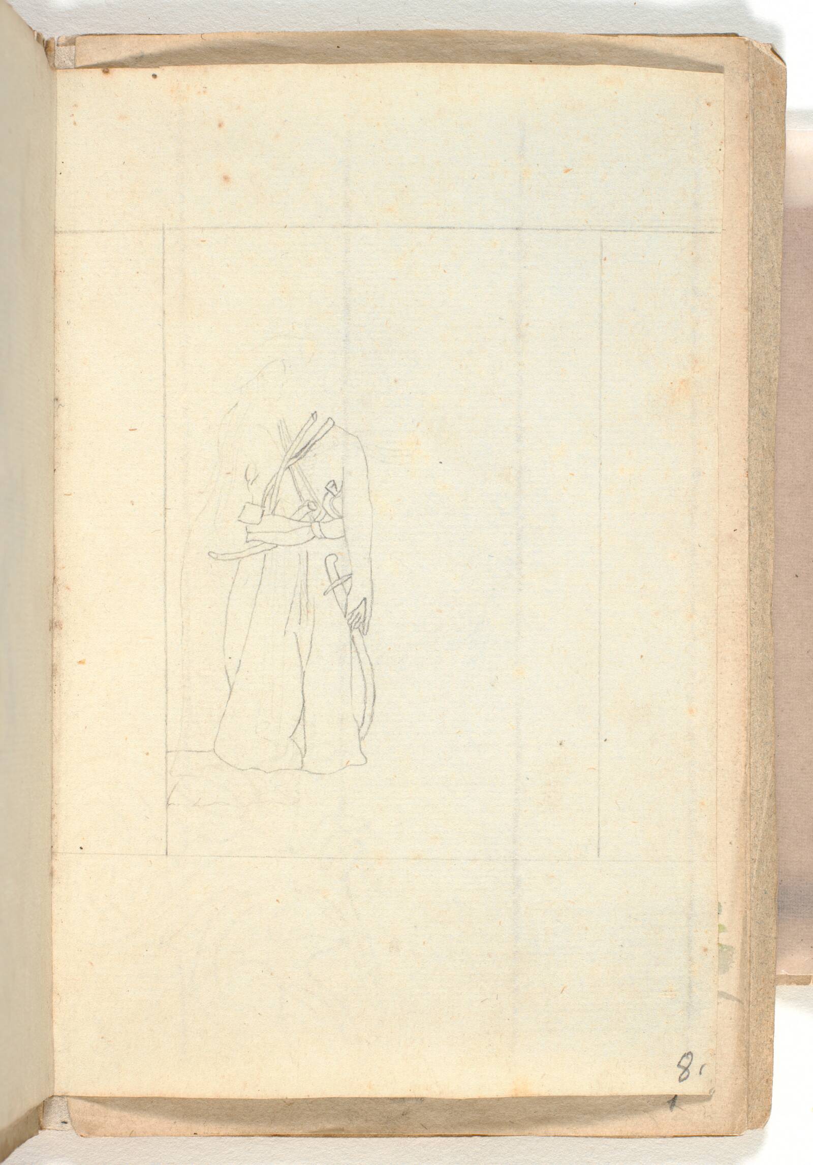 Dragtstudie (tyrkisk?)., P.C. Skovgaard, 1828