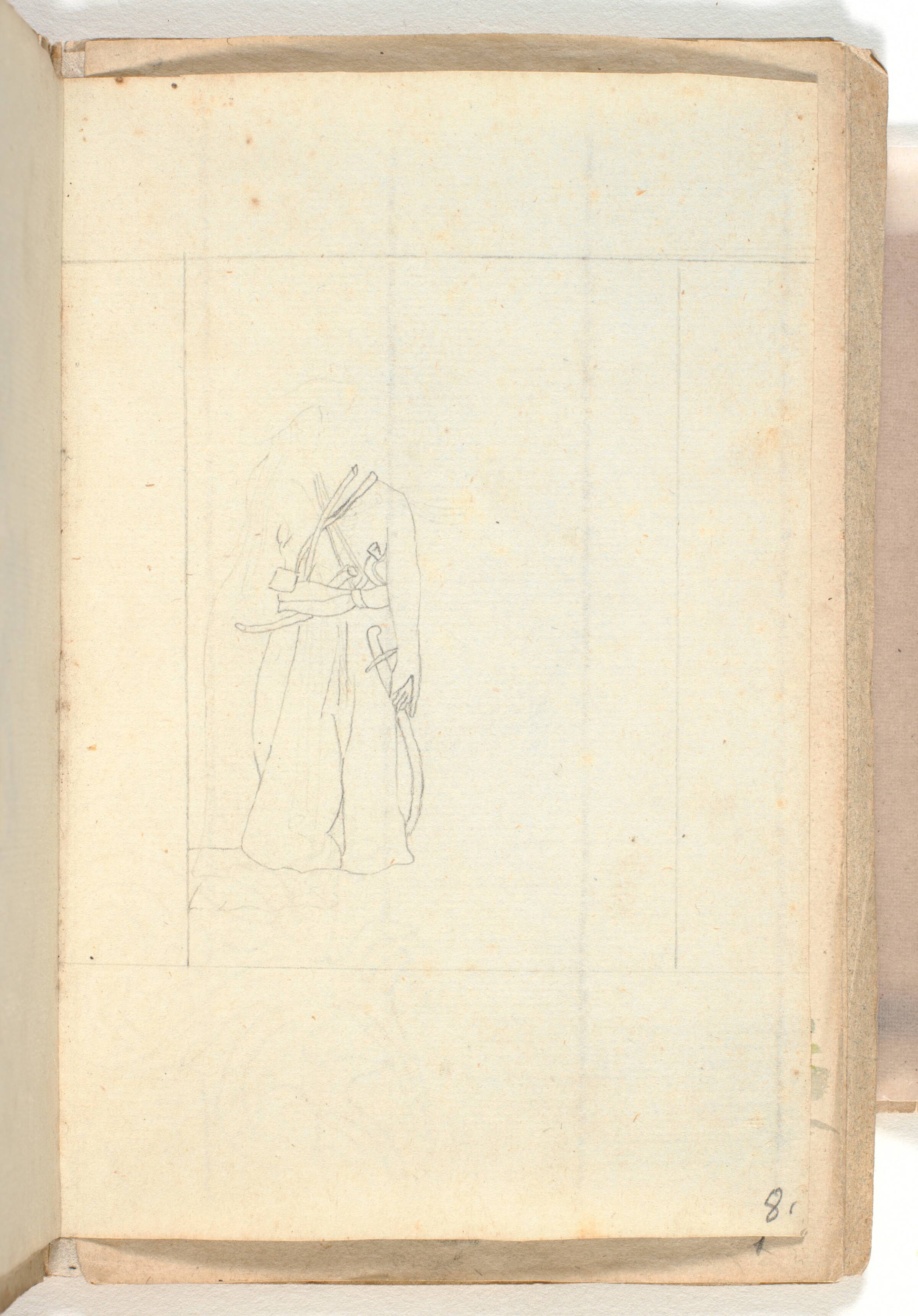 Dragtstudie (tyrkisk?)., P.C. Skovgaard, 1828