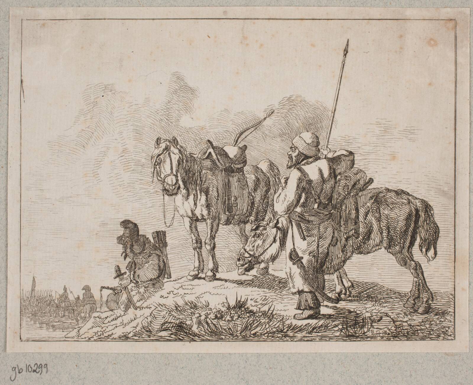 En hvilende Kosakvedette, by Christian David Gebauer, 1831