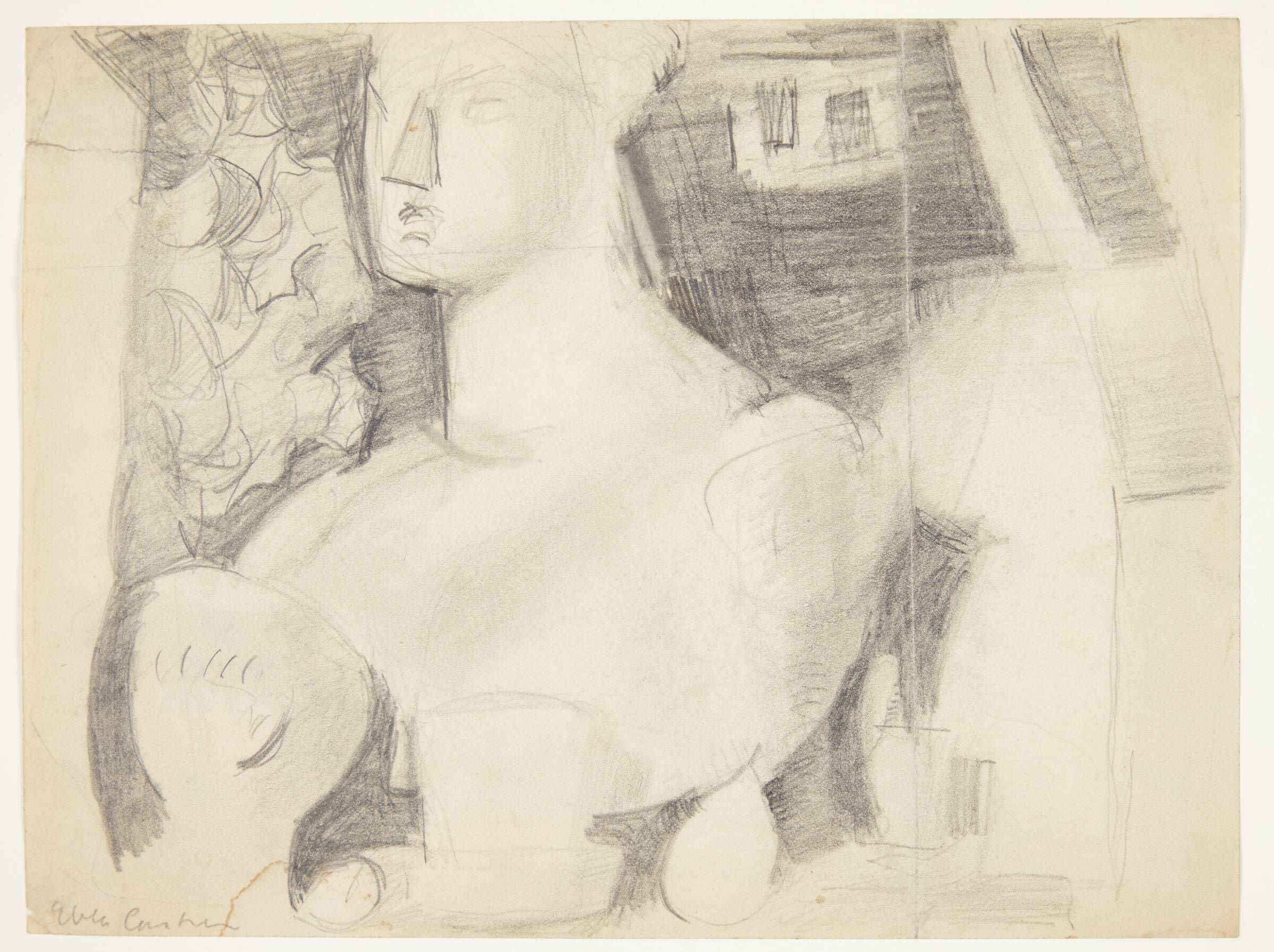Opstilling med klassisk buste, Ebba Carstensen, 1900-1967