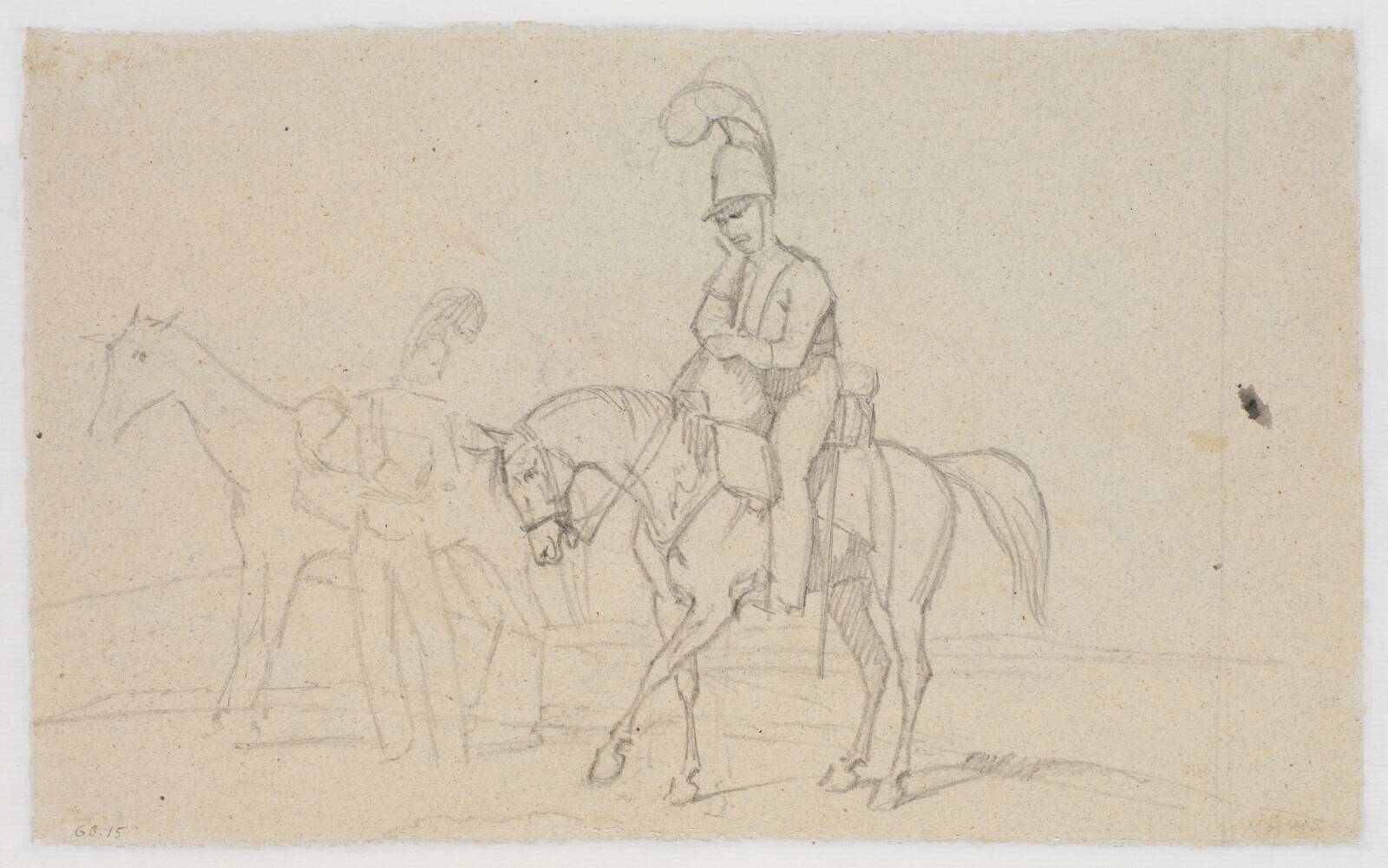 Riddende og stående dragon, Johan Thomas Lundbye, 1843