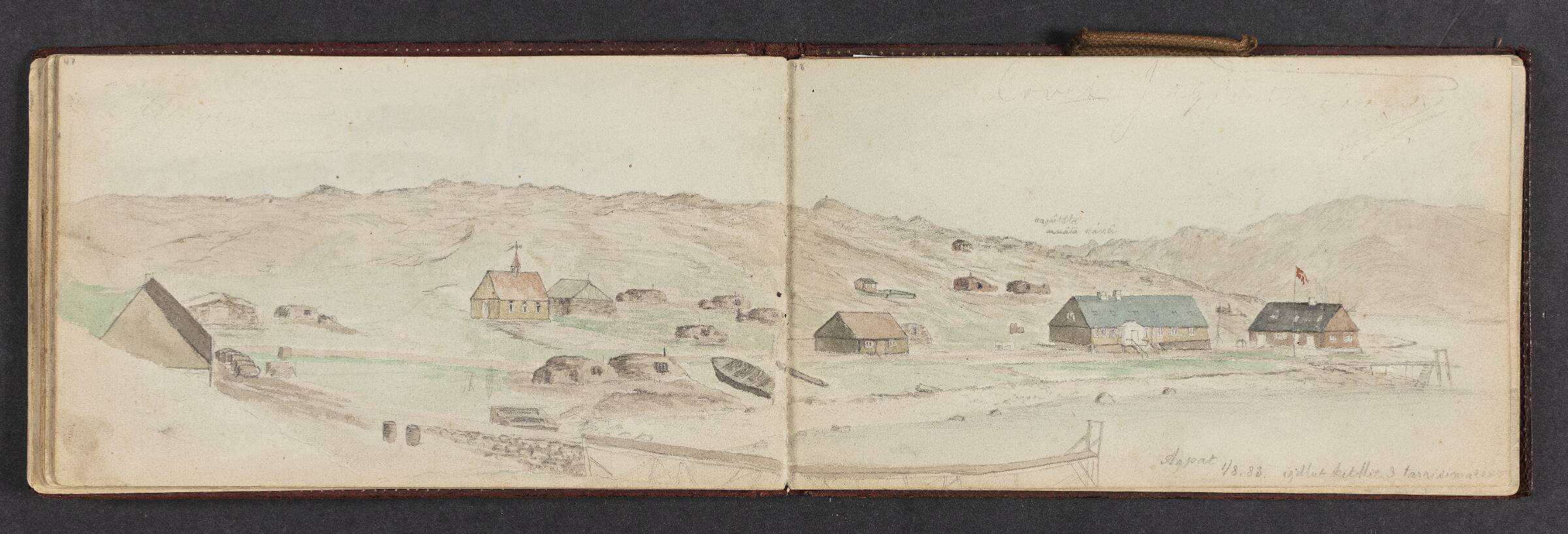 Skitse af bygd, Lars Møller, 1883