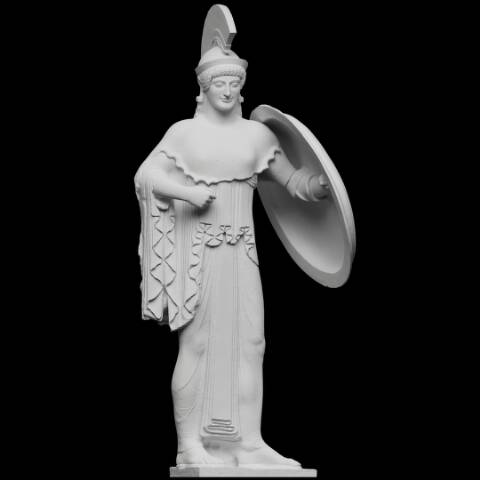 Athena mit Schild, Westgiebel Ägina