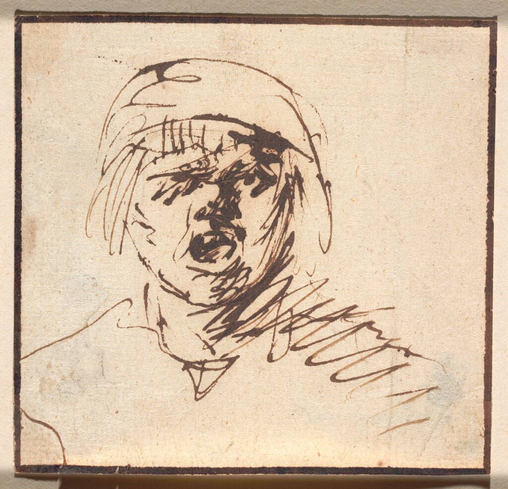 Hoved af en skrålende knøs, Adriaen Brouwer, 1619-1638