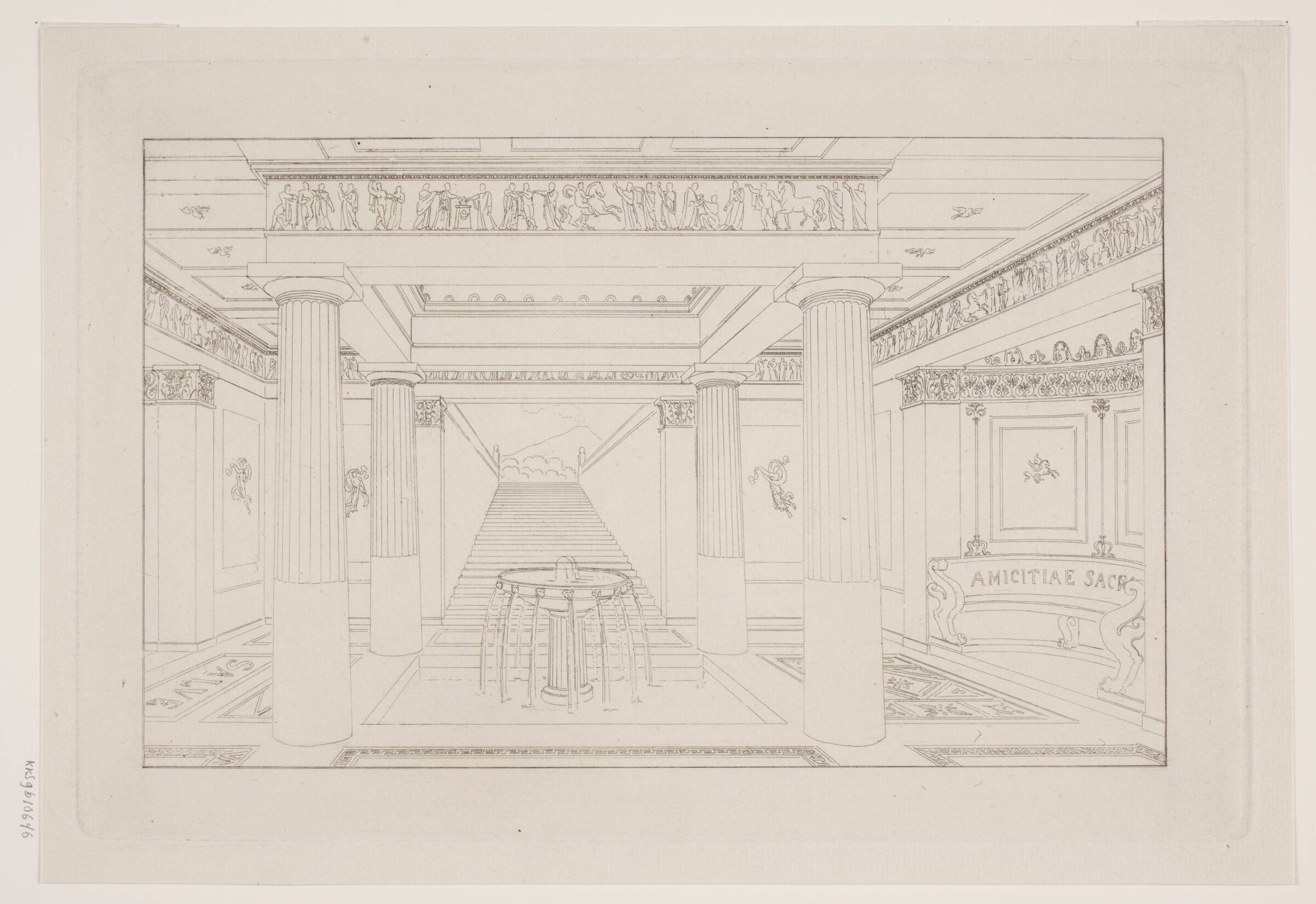 Det indre af en antik bolig, G.F. Hetsch, 1819