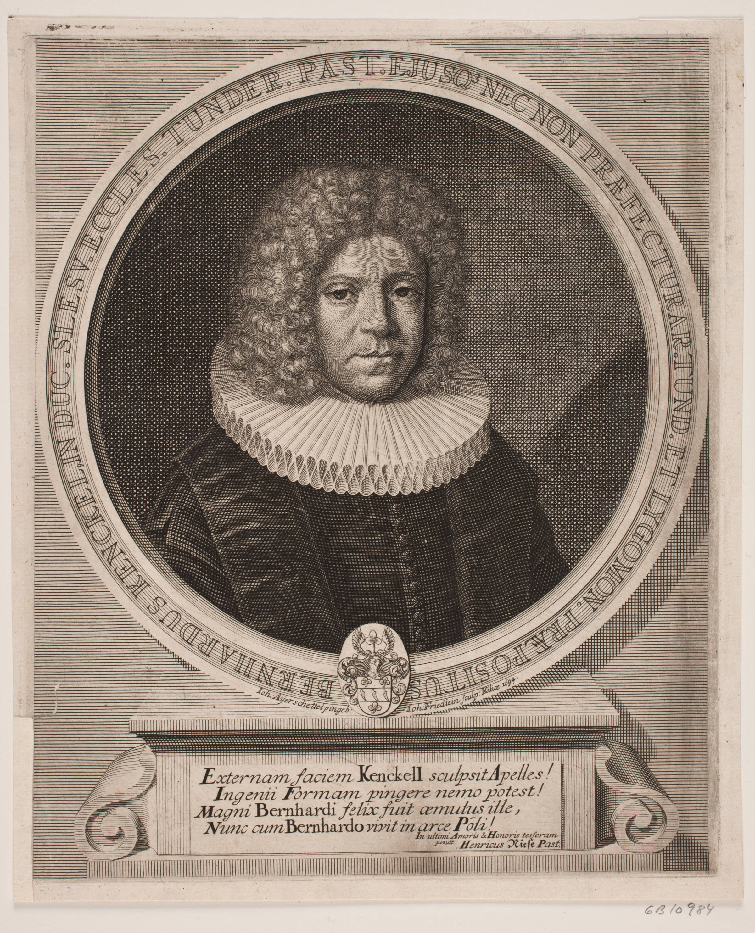 Præsten Bernhard Kenckel, Johan Friedlein, 1694