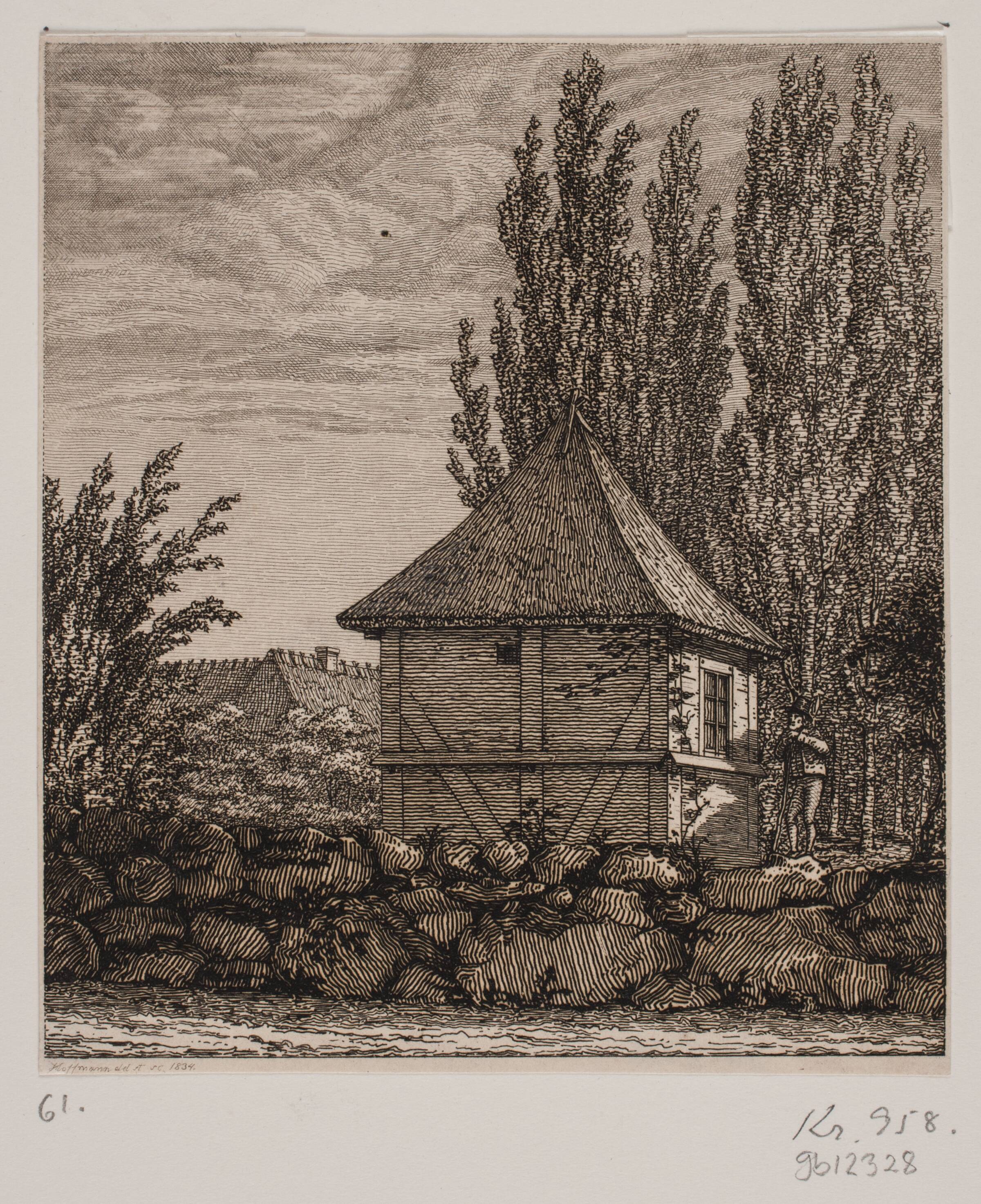 Ved præstegården i Karrebæk, Georg Hoffmann, 1834