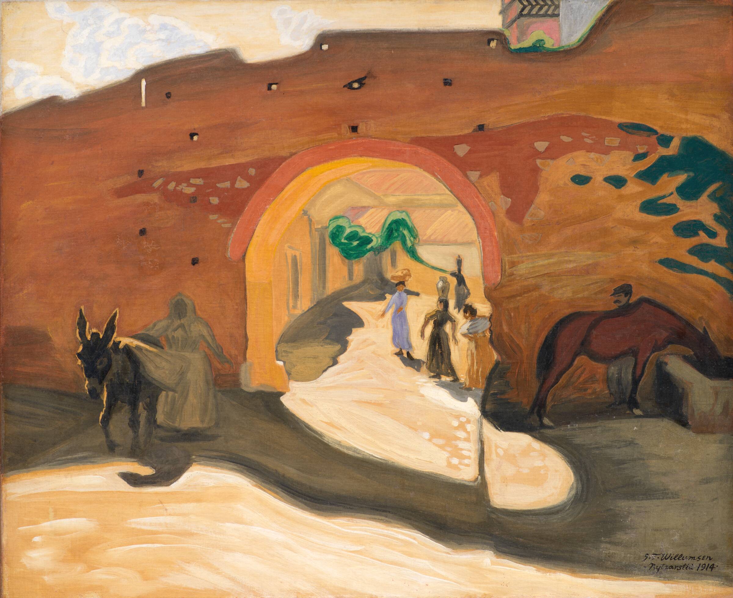Ved en gammel byport i Taormina, J.F. Willumsen, 1914
