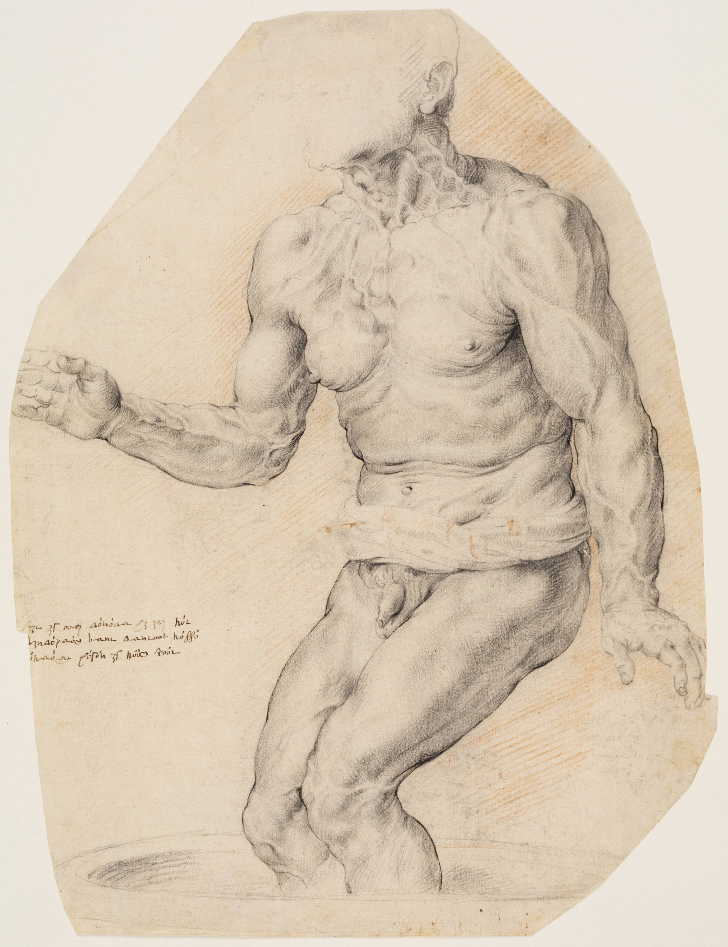 Den antikke skulptur 'Døende Seneca (En fisker)' let venstrevendt, Willem Panneels, 1628-1630
