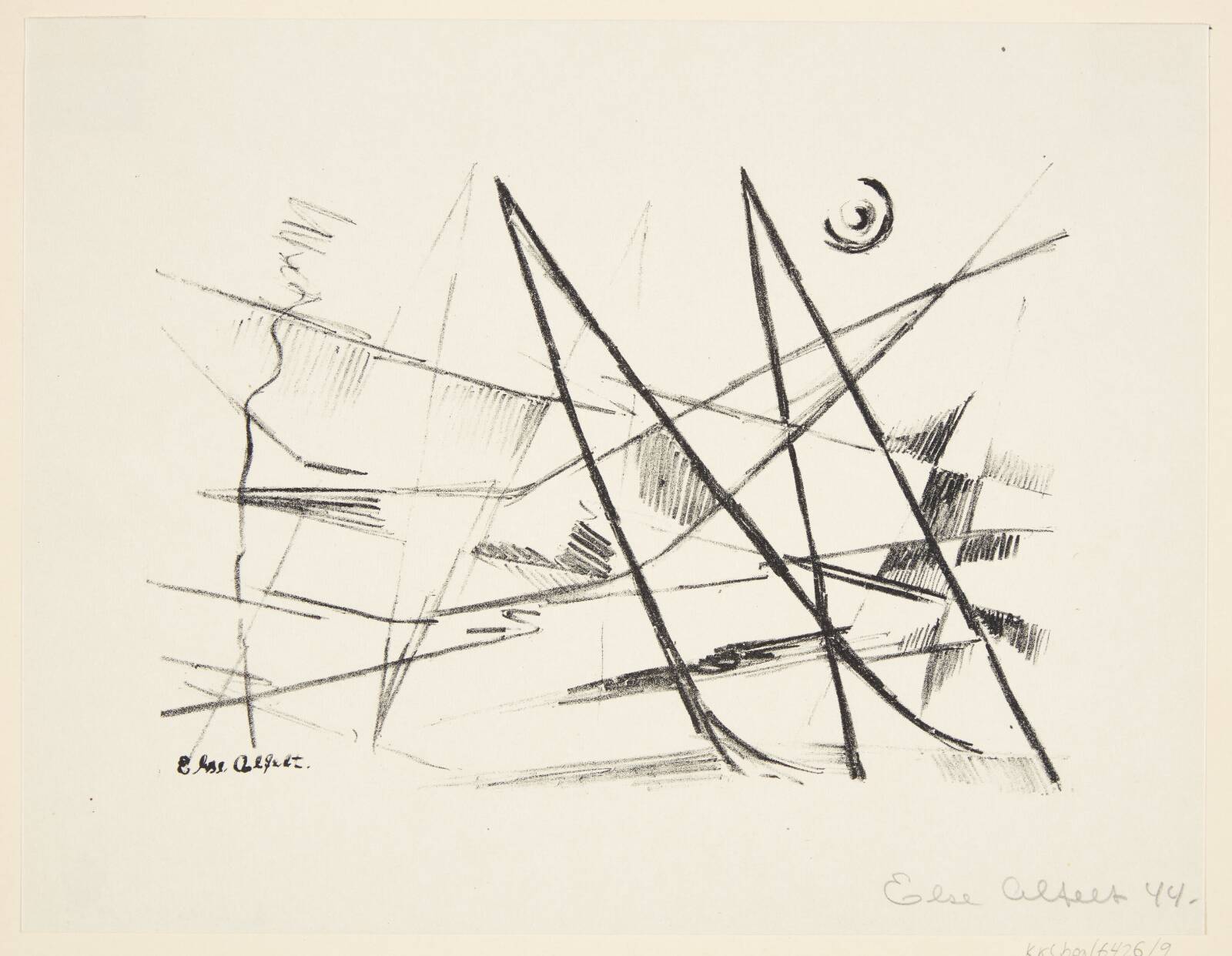 Abstrakt komposition, Else Alfelt, 1944
