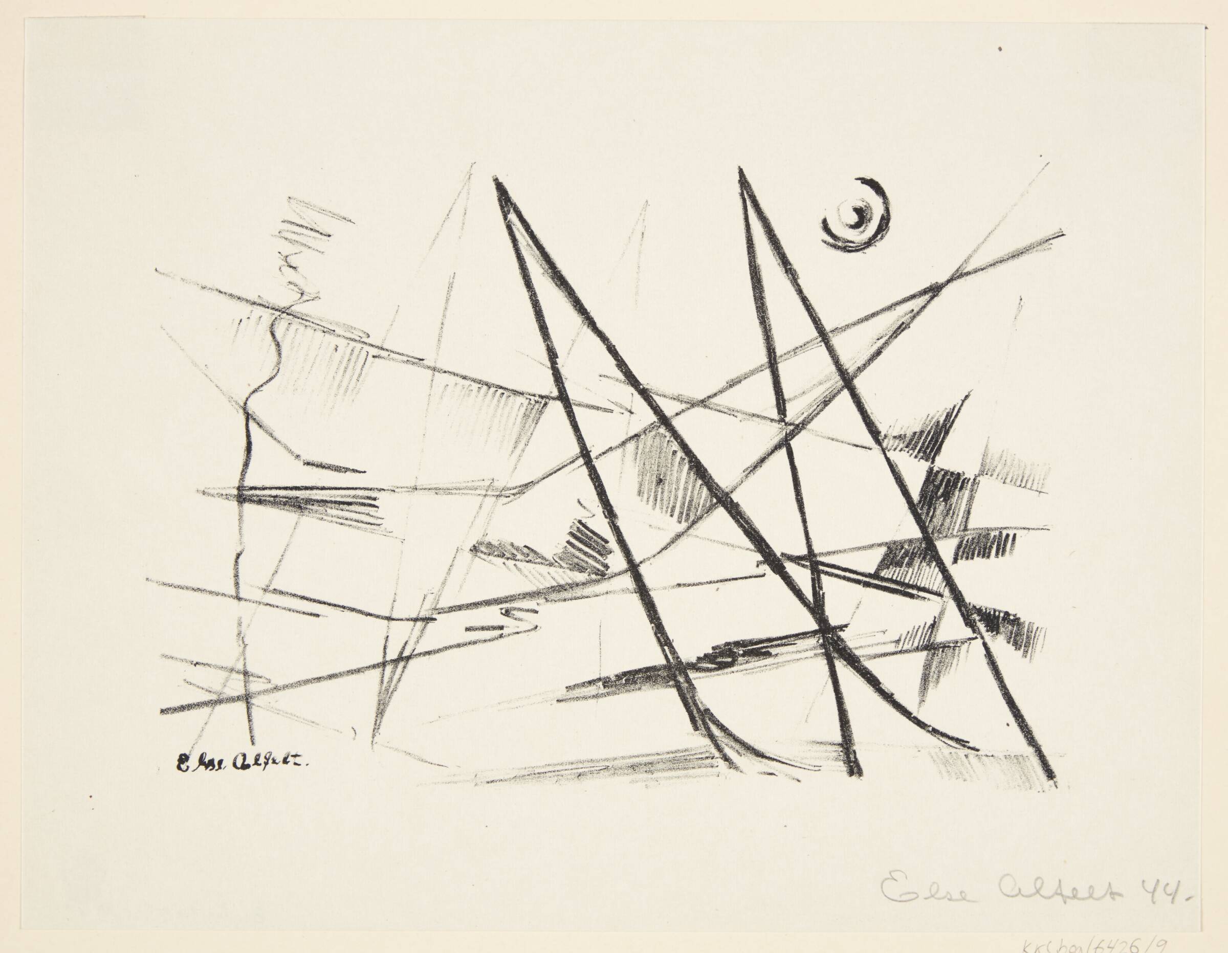 Abstrakt komposition, Else Alfelt, 1944