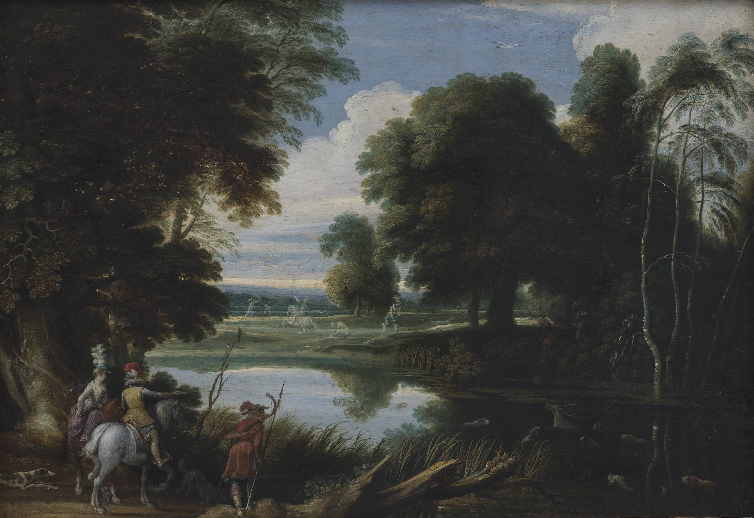 Landskab med jægere, Jacques Fouquier, 1620-1629