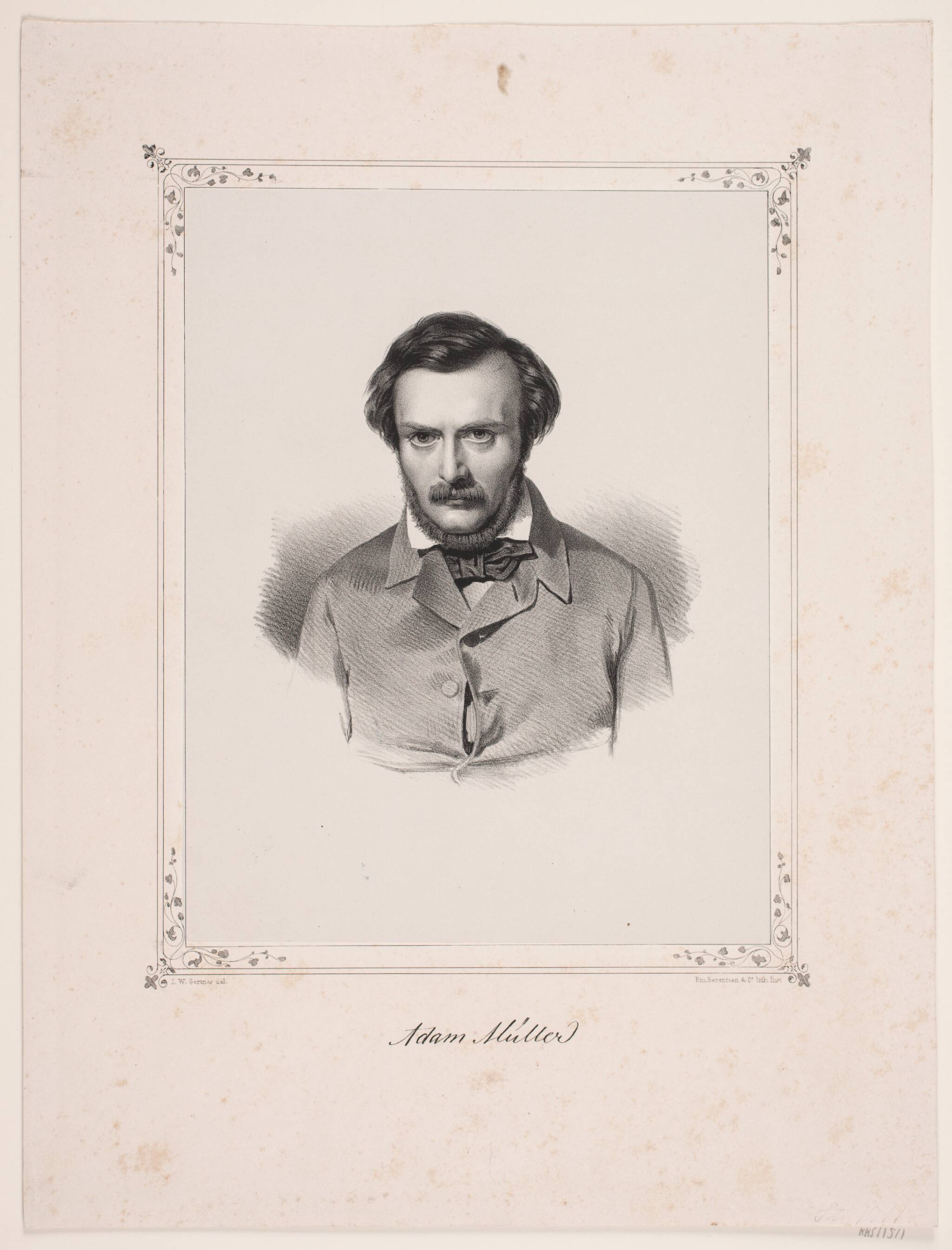 Adam Müller, 1840 – 1849, J.V. Gertner, Em. Bærentzen's lithographiske ...