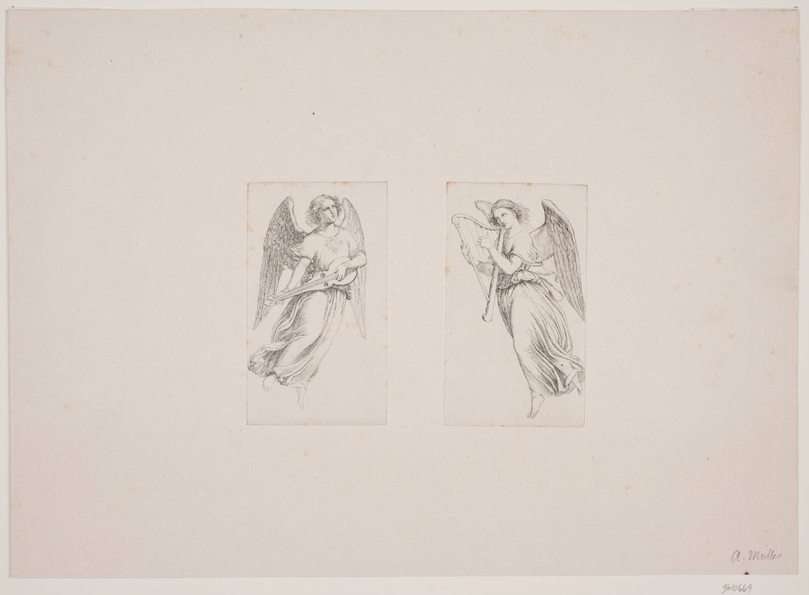 To svævende Engle, Adam Müller, 1844