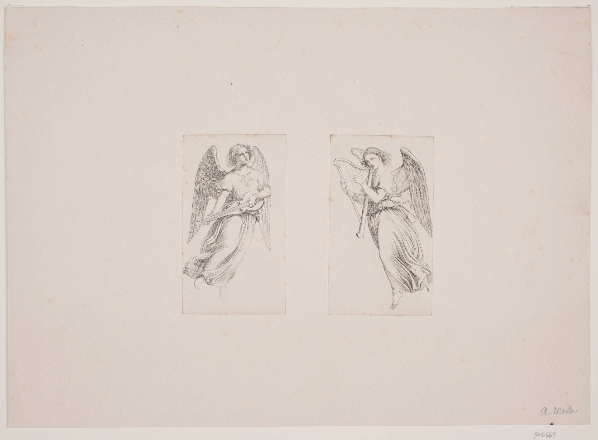 To svævende Engle, Adam Müller, 1844
