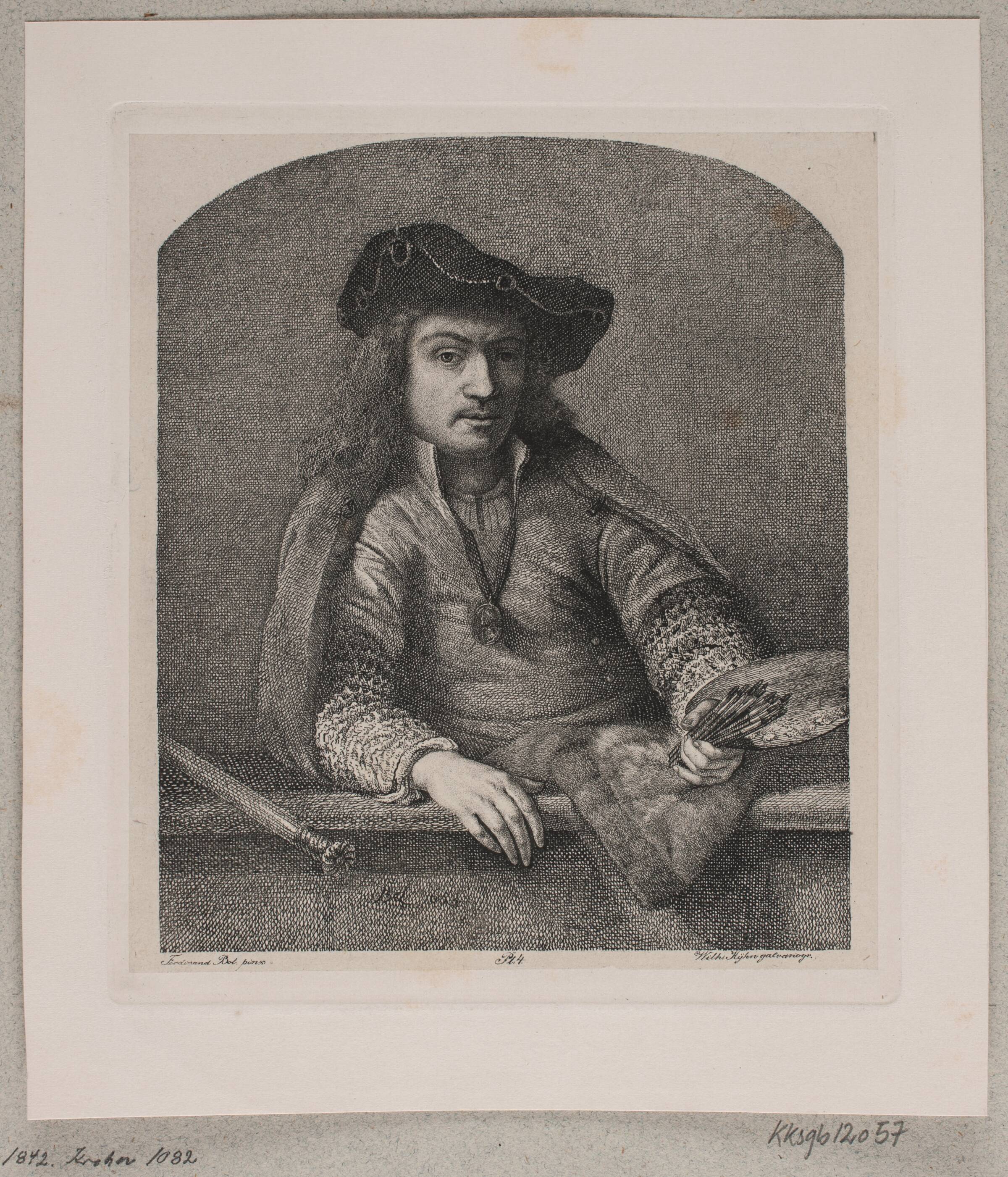 Selvportræt af Ferdinand Bol, Vilhelm Kyhn, 1842
