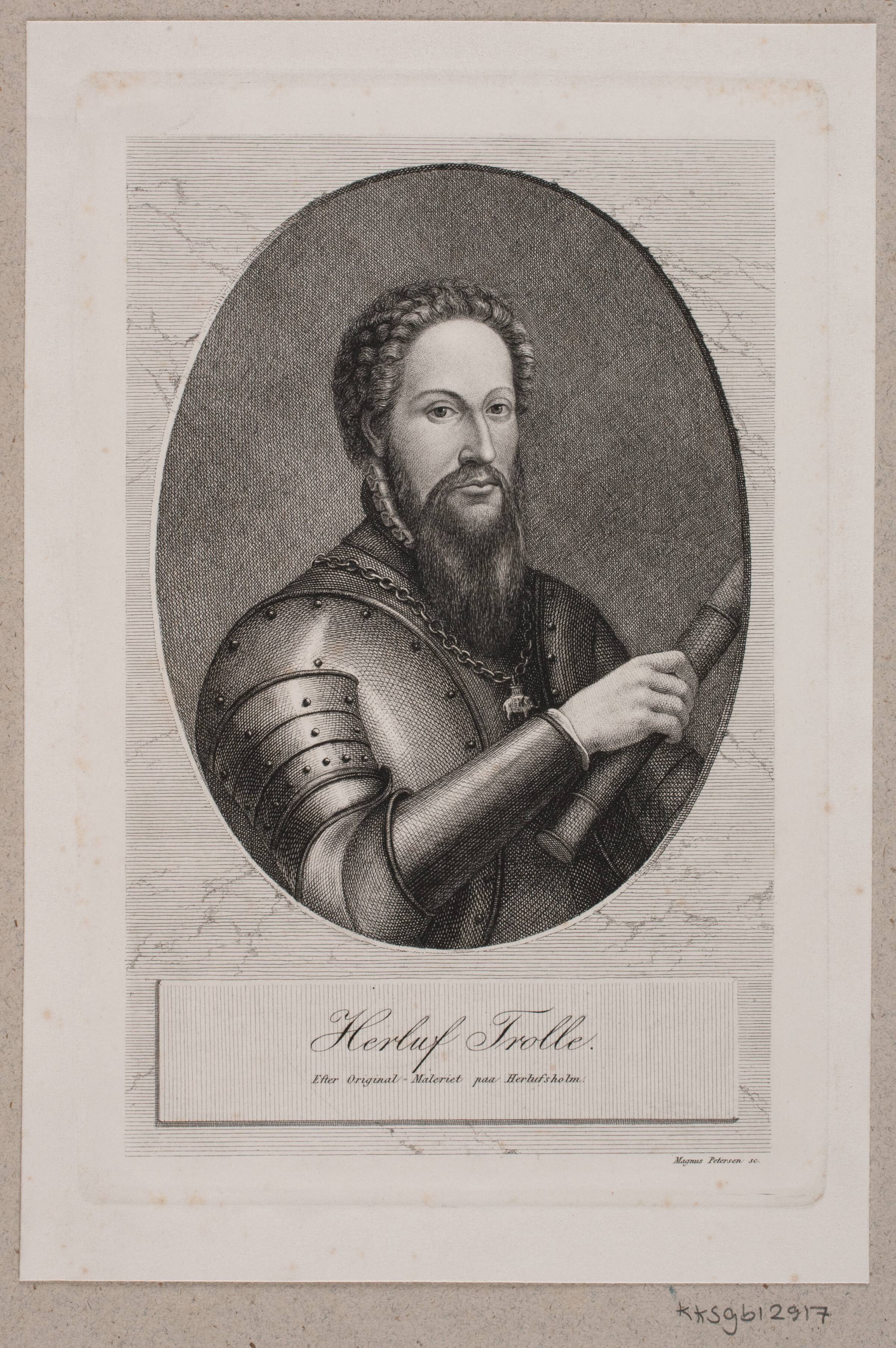 Herluf Trolle. Efter maleri på Herlufholm, Julius Magnus-Petersen, 1863