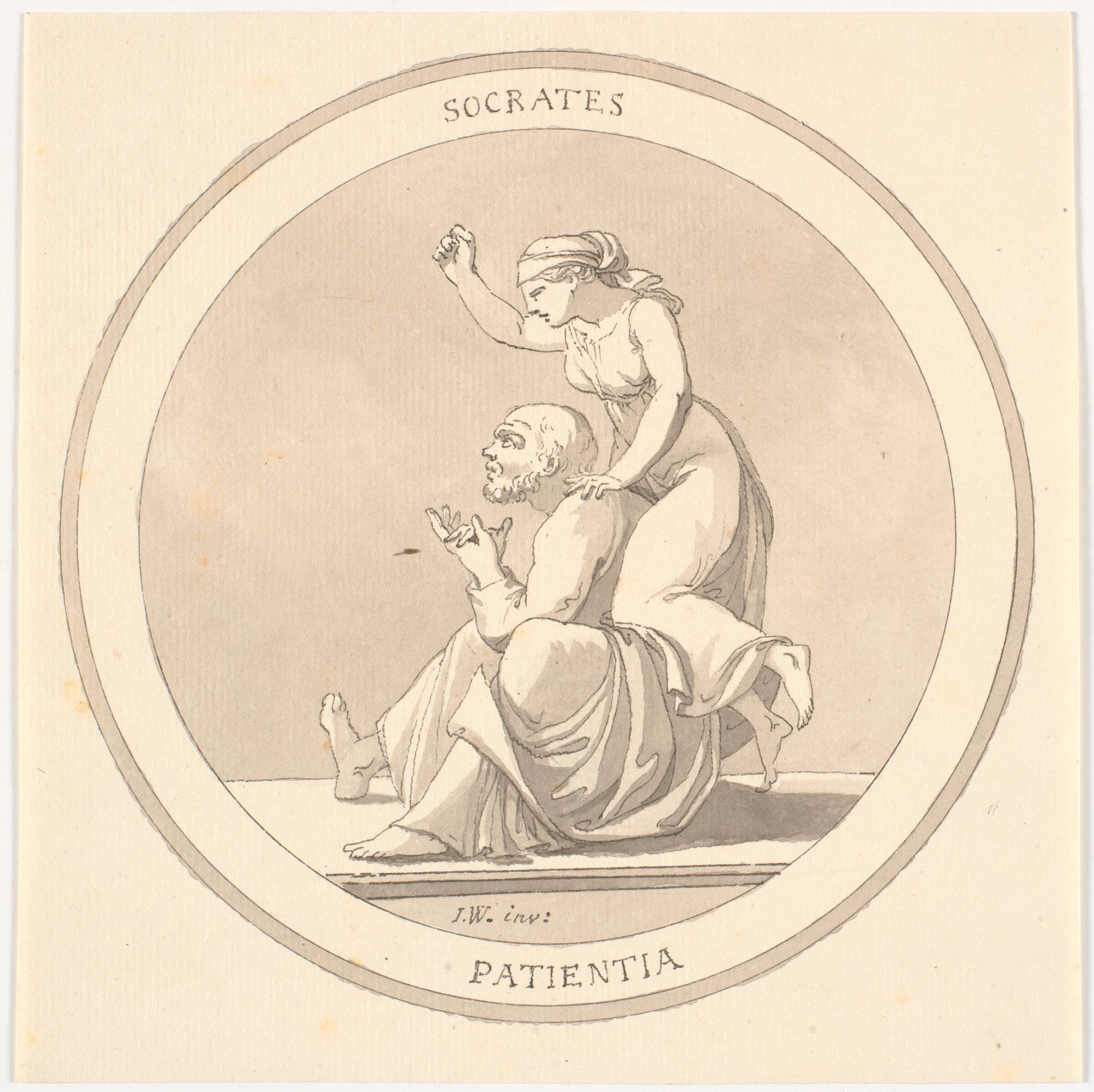 "SOCRATES / PATIENTIA", Johannes Wiedewelt, 1731-1802