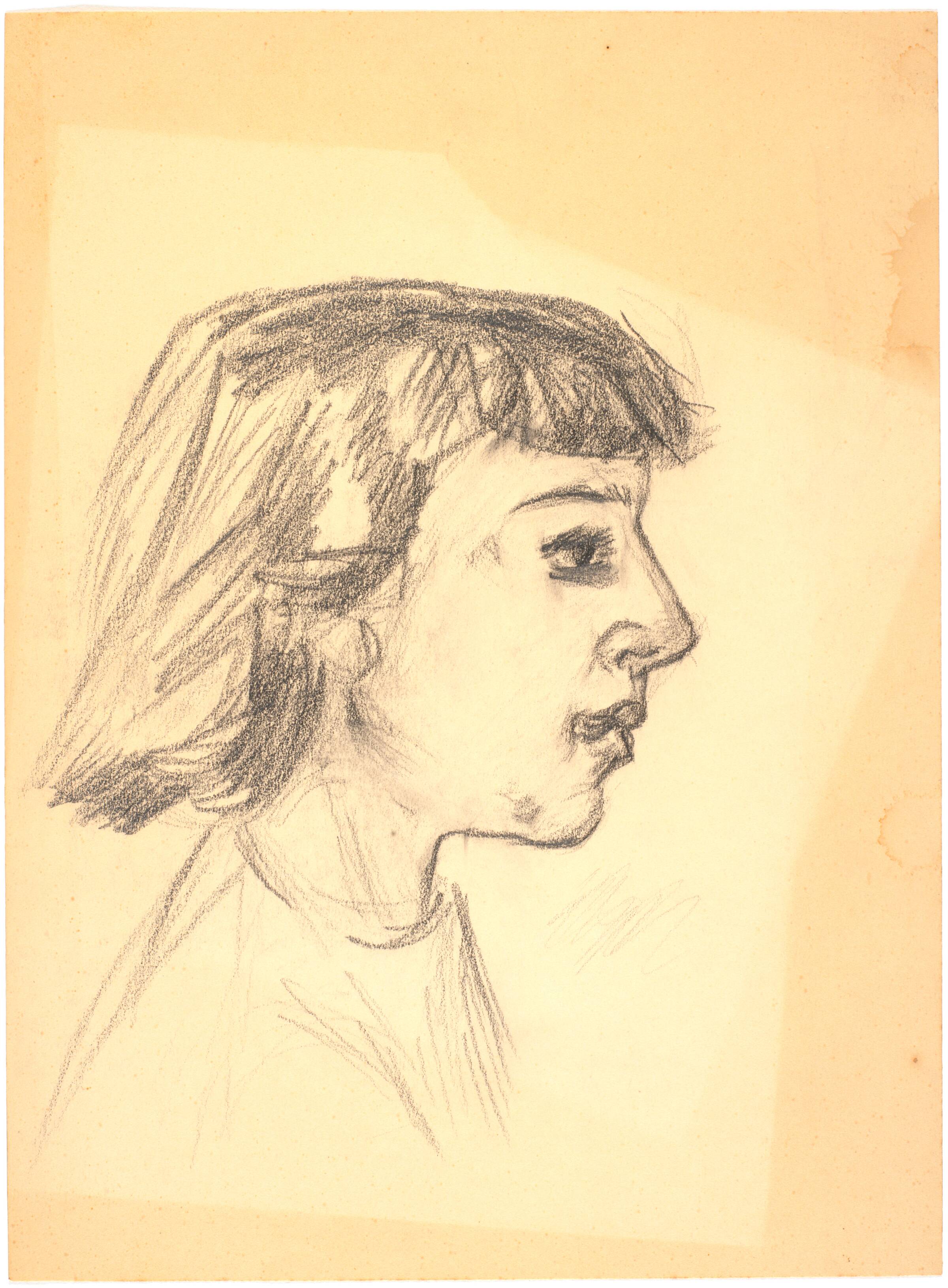 Pigeportræt, i profil mod h., Richard Mortensen, 1930-1932