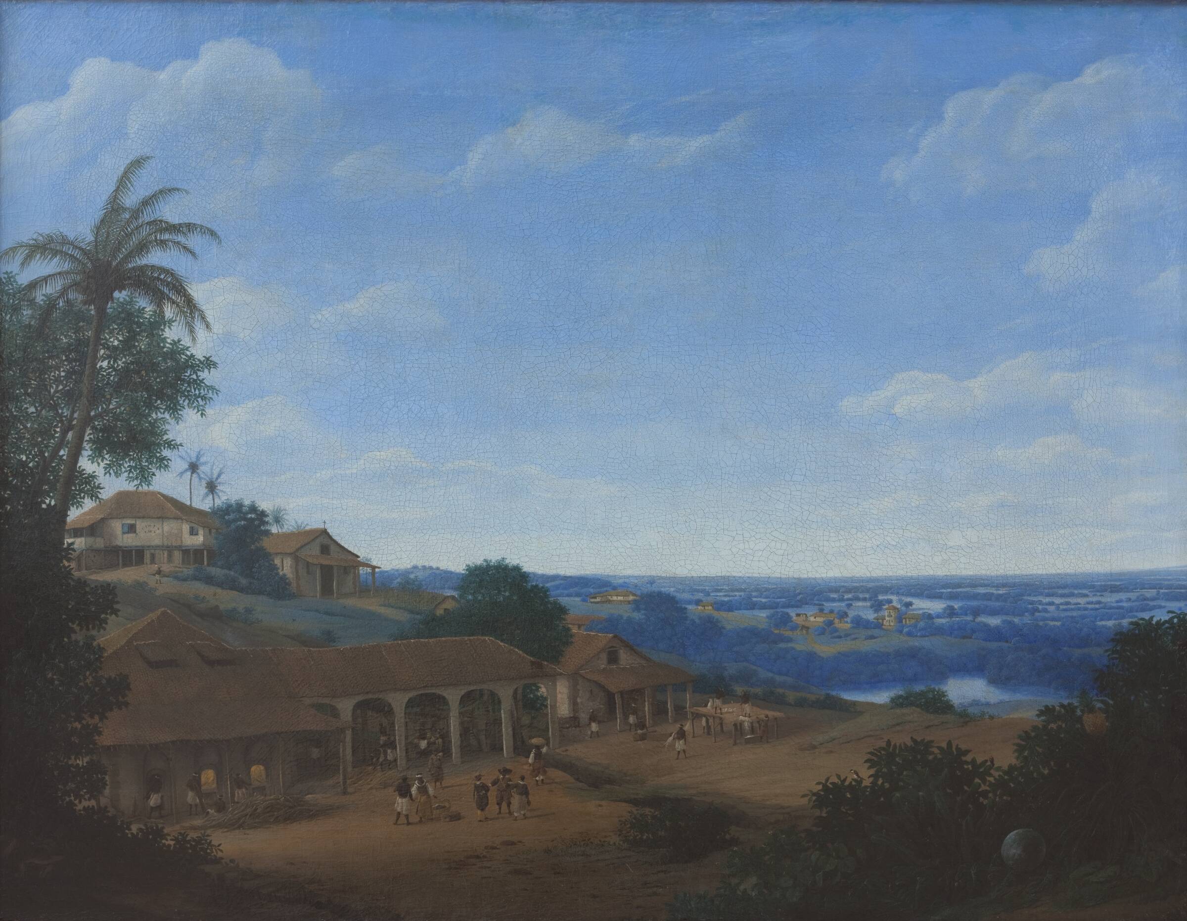 Brasiliansk landskab med sukkerrørsplantage, Frans Jansz. Post, 1660