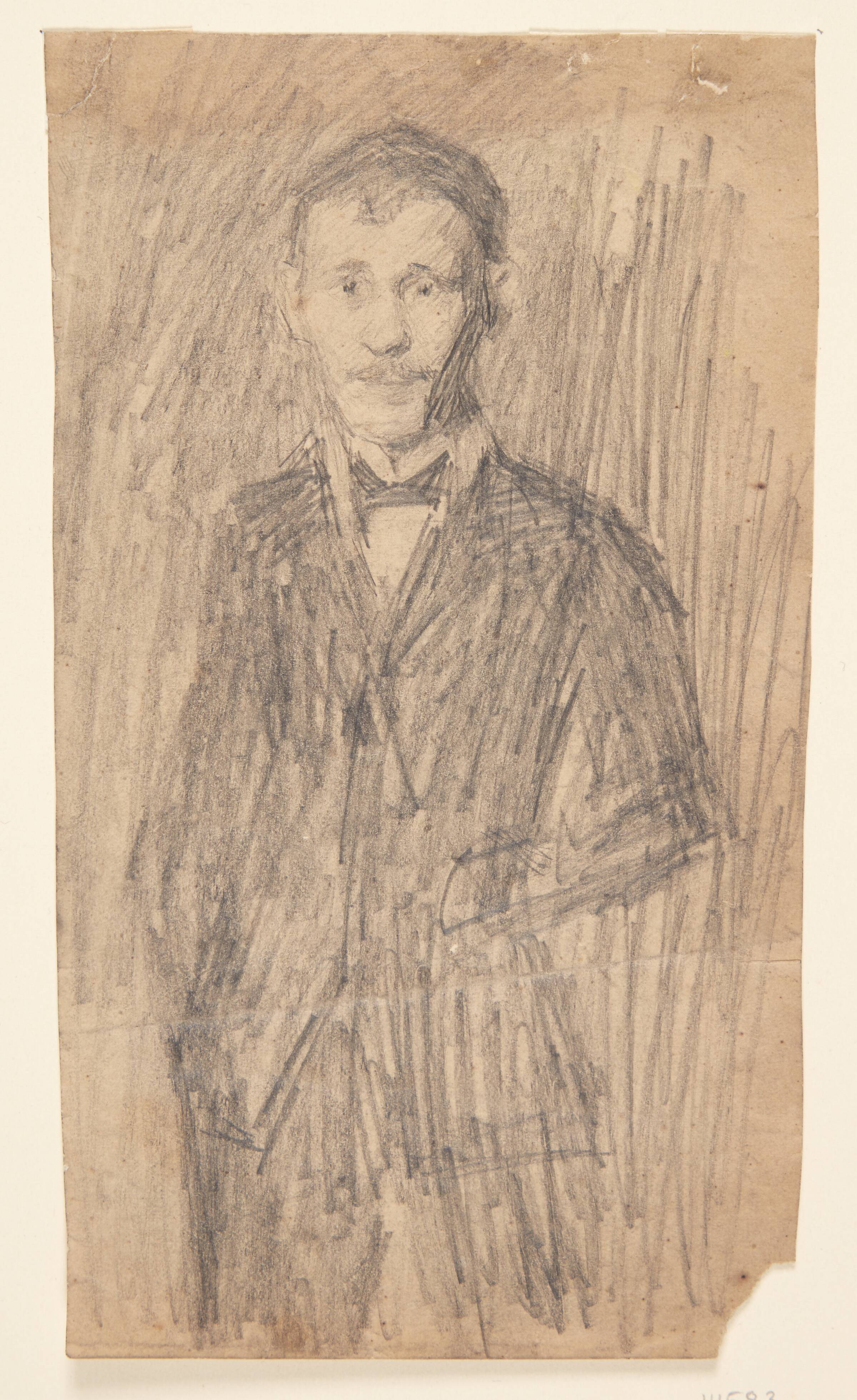Portrætstudie af maleren Karl Schou, Johannes Larsen, 1892