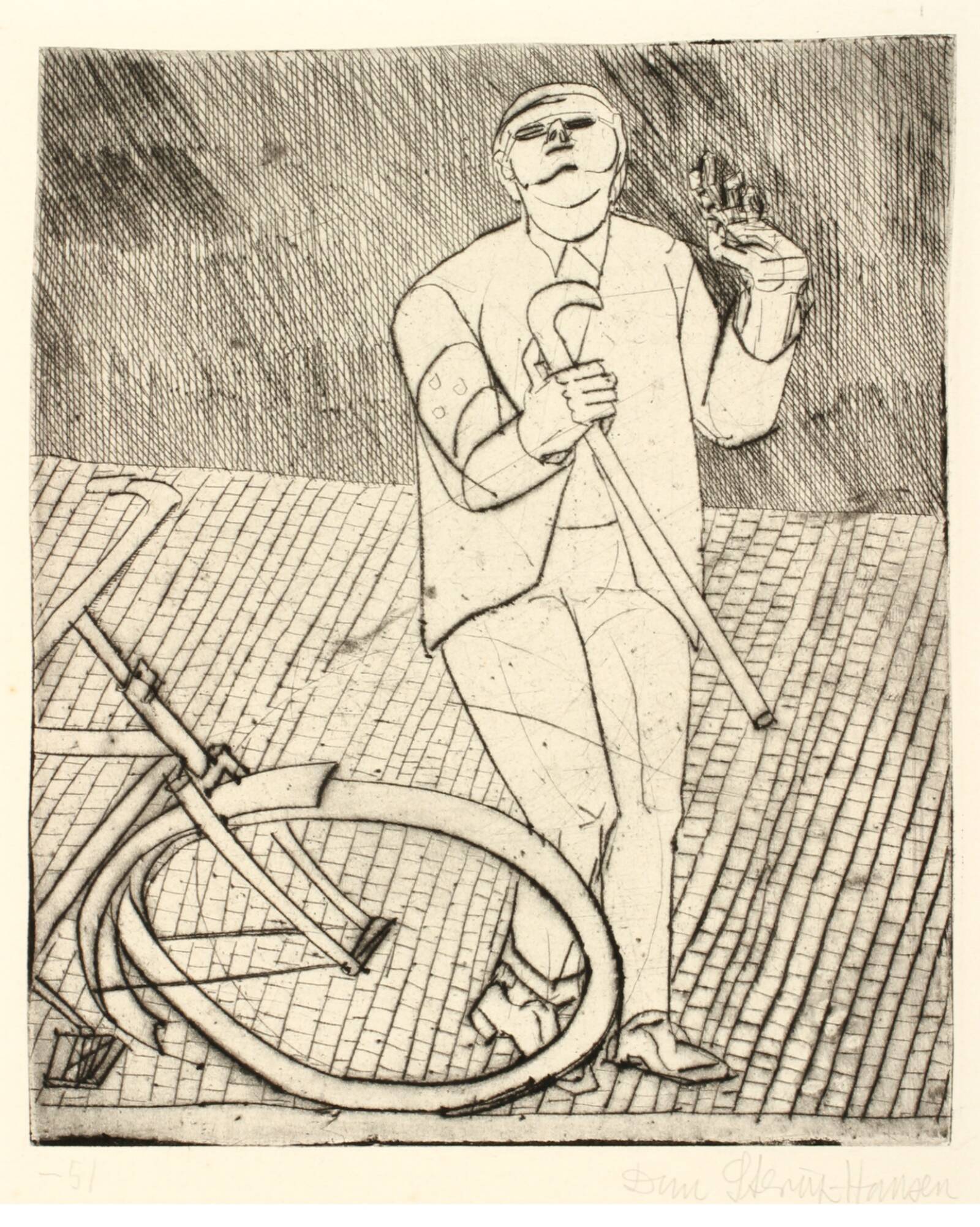 Blind mod cykel, Dan Sterup-Hansen, 1951