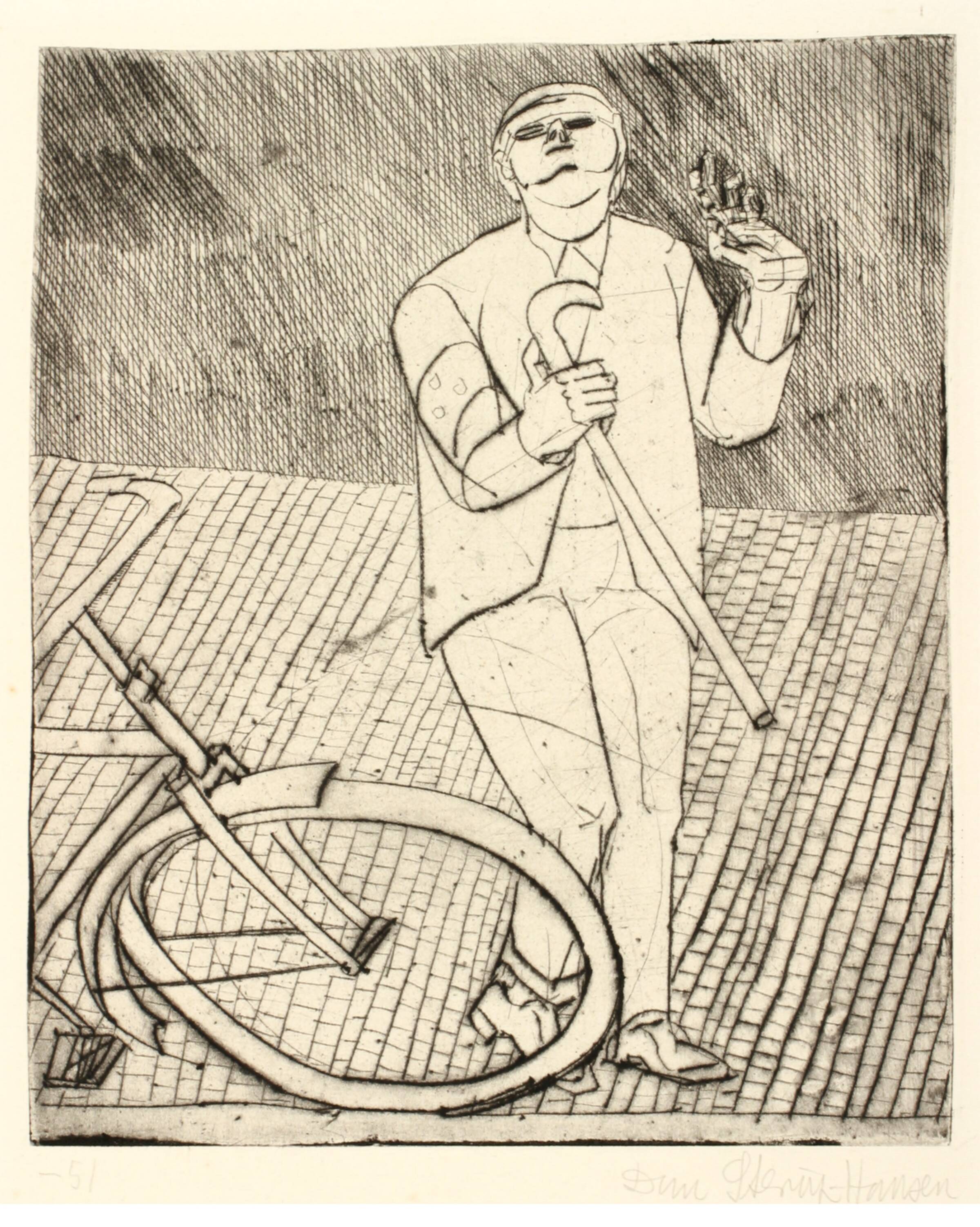 Blind mod cykel, Dan Sterup-Hansen, 1951
