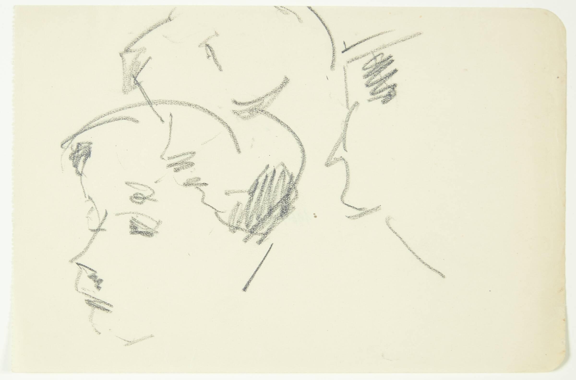 Tre løse portrætrids, 7/8-profil mod venstre, Edvard Weie, 1926-1930
