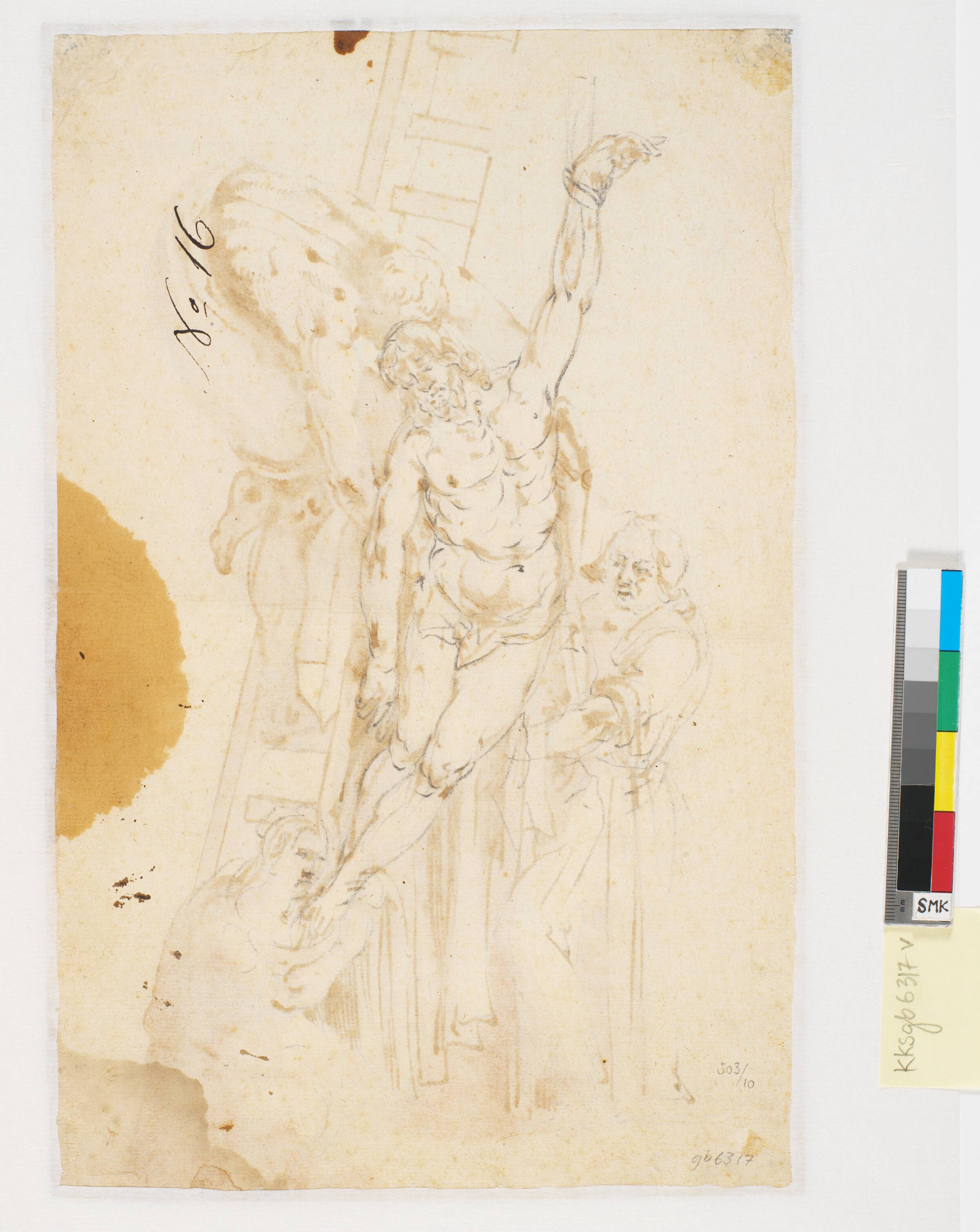 Kristusfiguren kalket igennem fra recto, Frantz Clein, 1582-1658