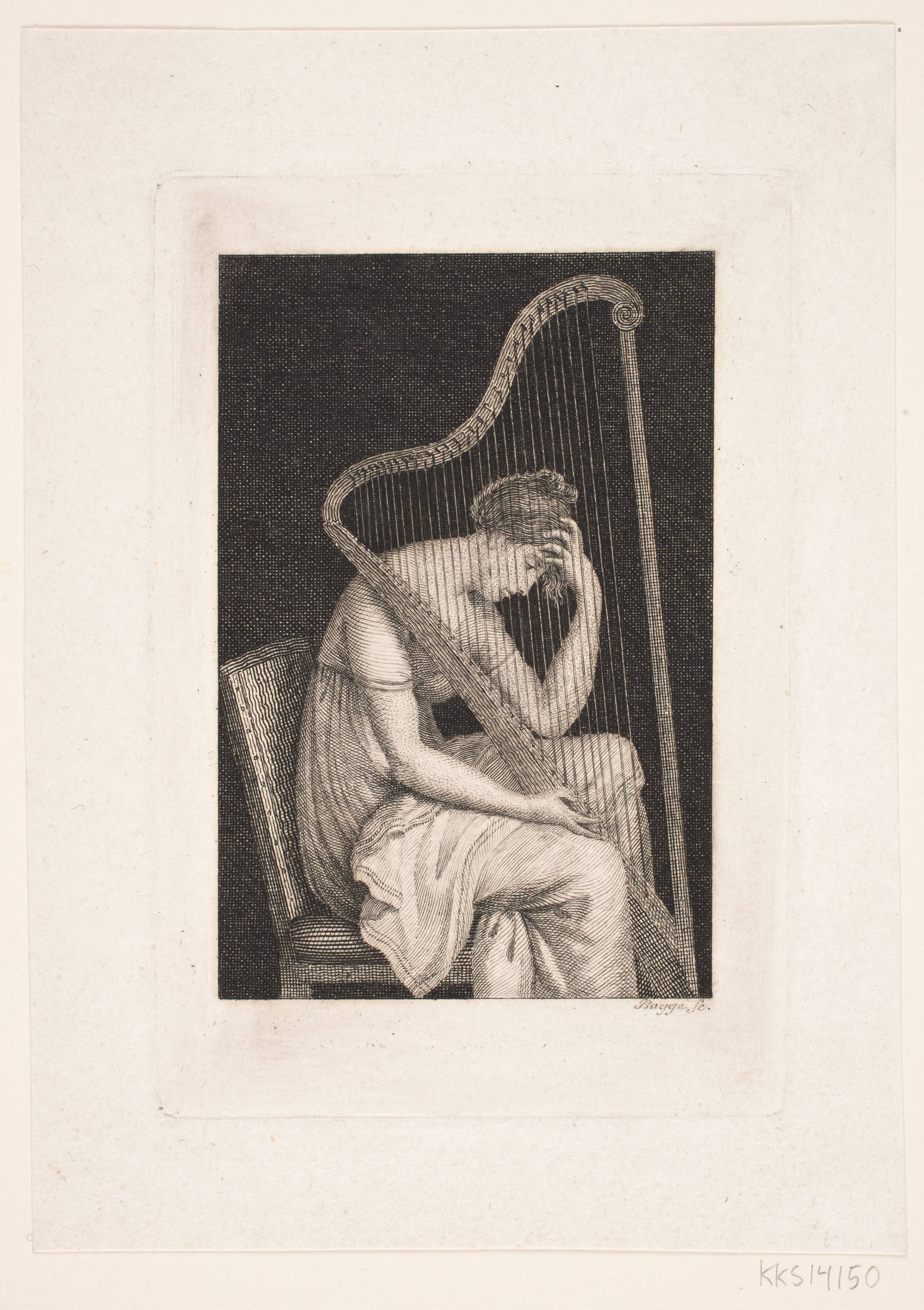 En Kvinde med Harpe, Oluf Olufsen Bagge, 1780-1836